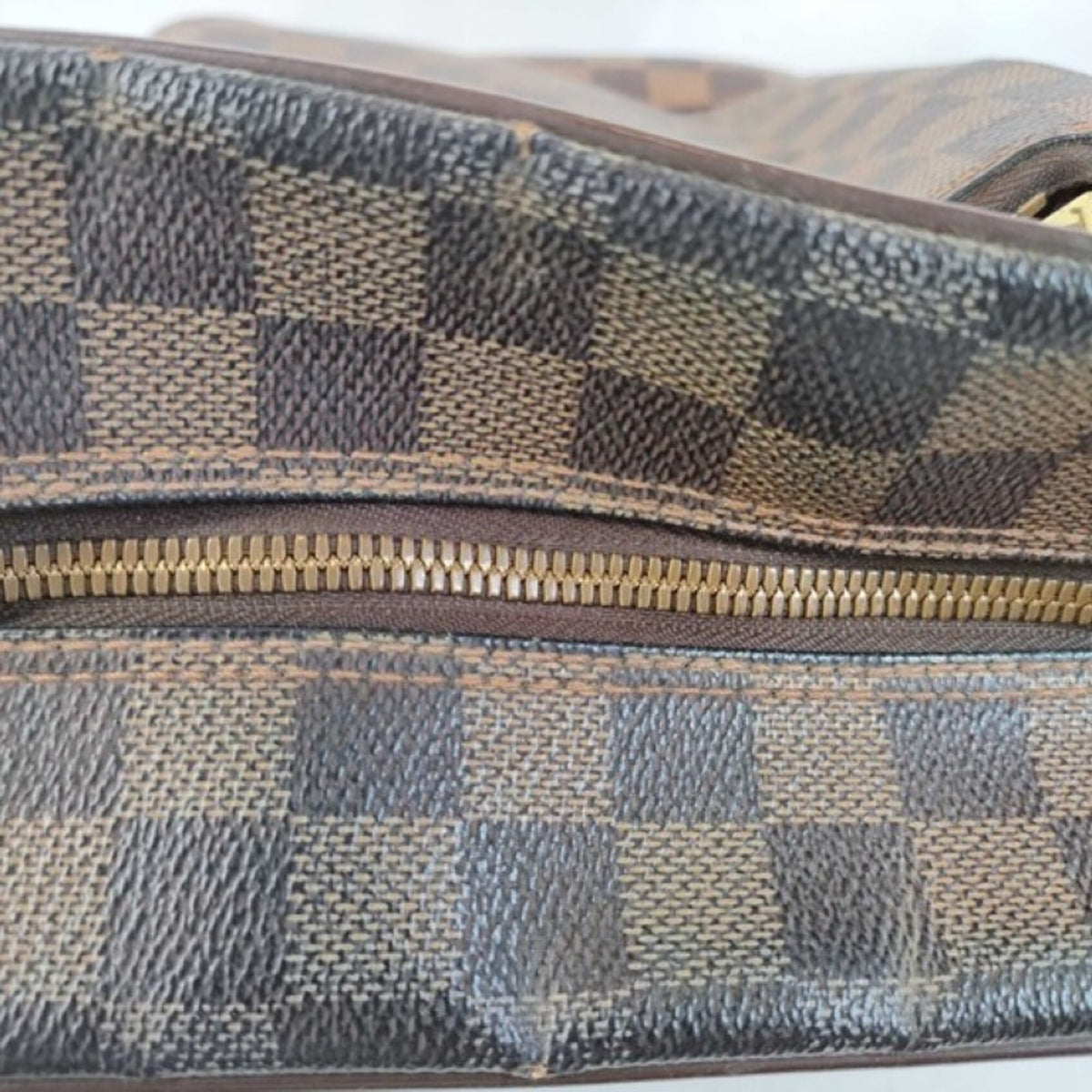 Louis Vuitton Brown Damier Canvas Ebene Leather Shoulder Bag (Pre-Owned)