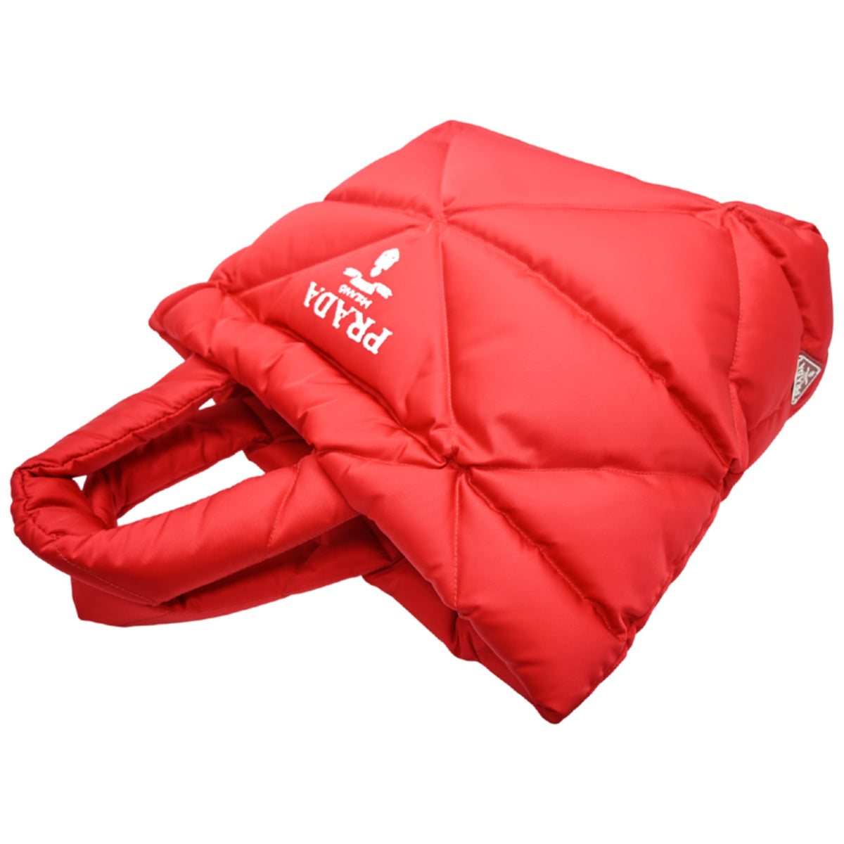 Prada Red Color Nylon Tote Bag (Pre-Owned)