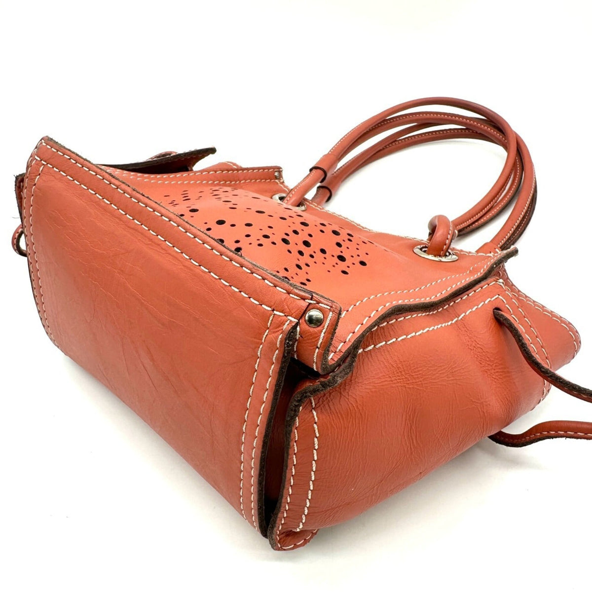 Loewe Orange Leather Shoulder Bag Tote Bag (Pre-Owned)