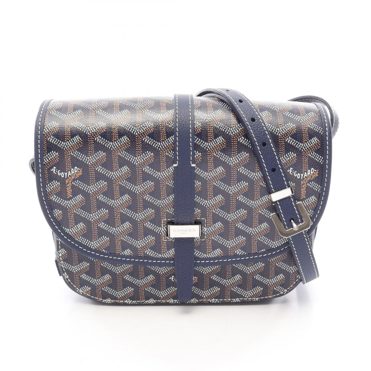Goyard Multi-Color Navy Coated Canvas Leather Handbag Shoulder Bag (Pre-Owned)
