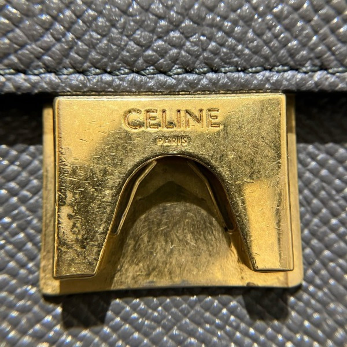 Celine Gray Leather Handbag Shoulder Bag (Pre-Owned)