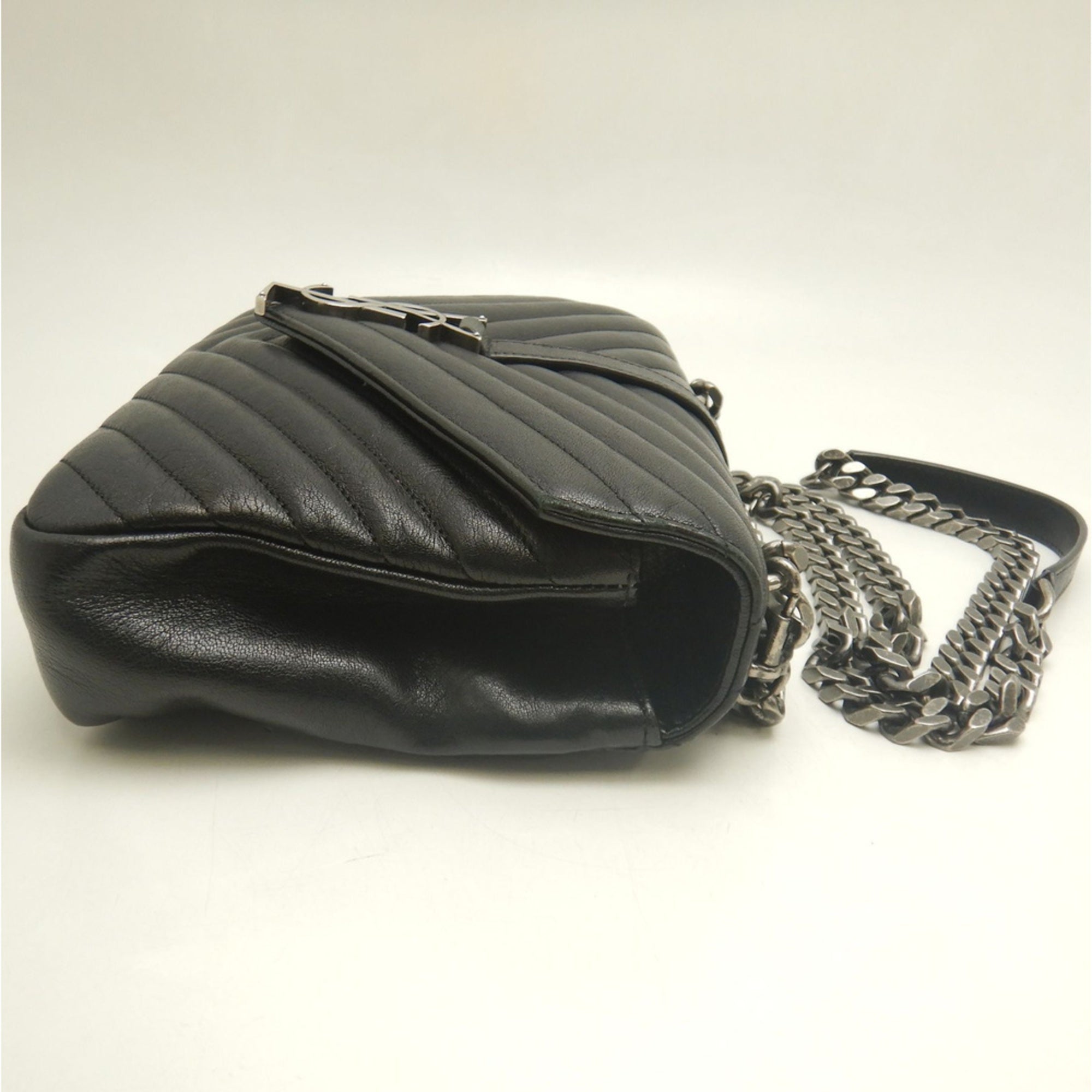 Yves Saint Laurent Black Leather Handbag School Bag (Pre-Owned)