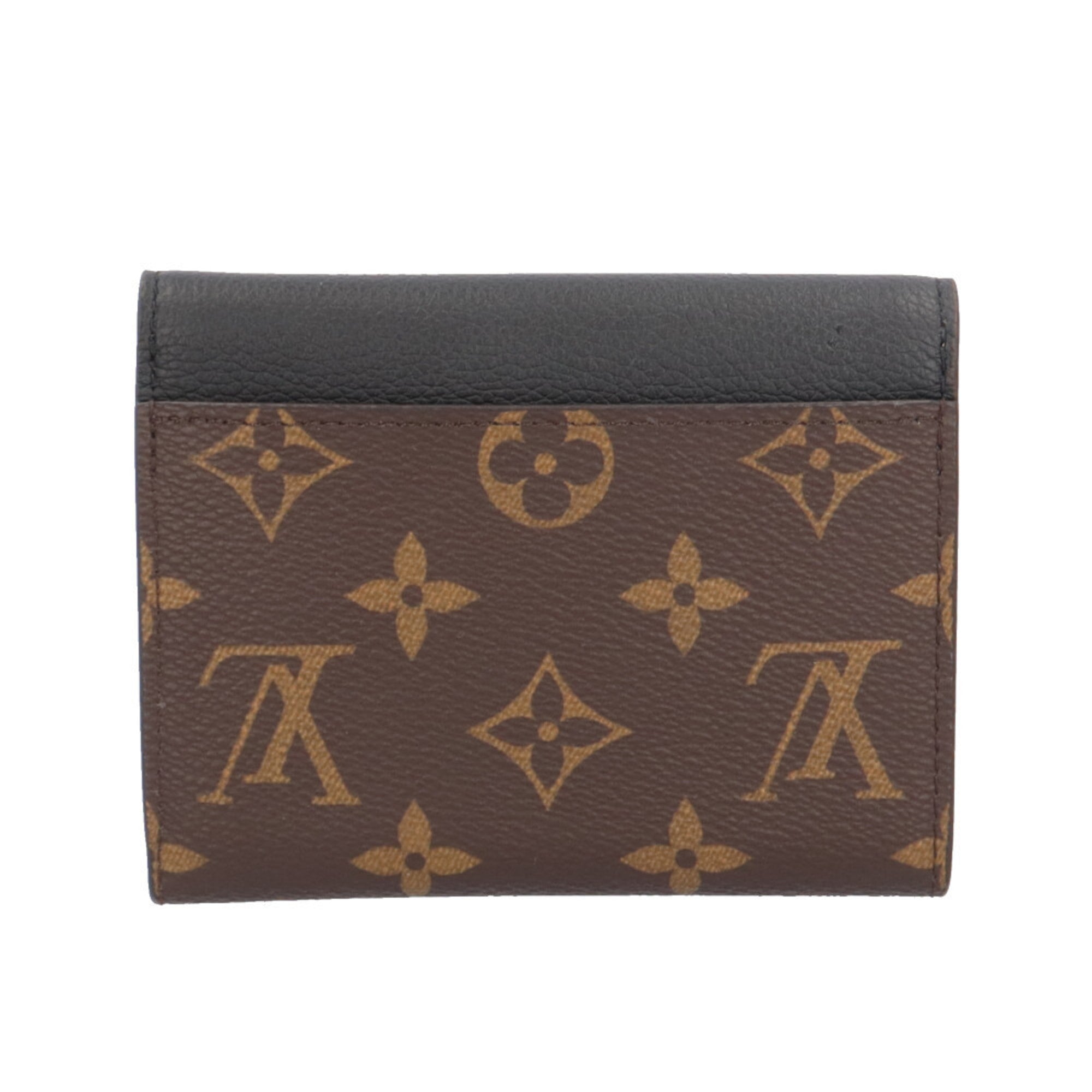 Louis Vuitton Black Brown Monogram Wallet (Tri-Fold) (Pre-Owned)