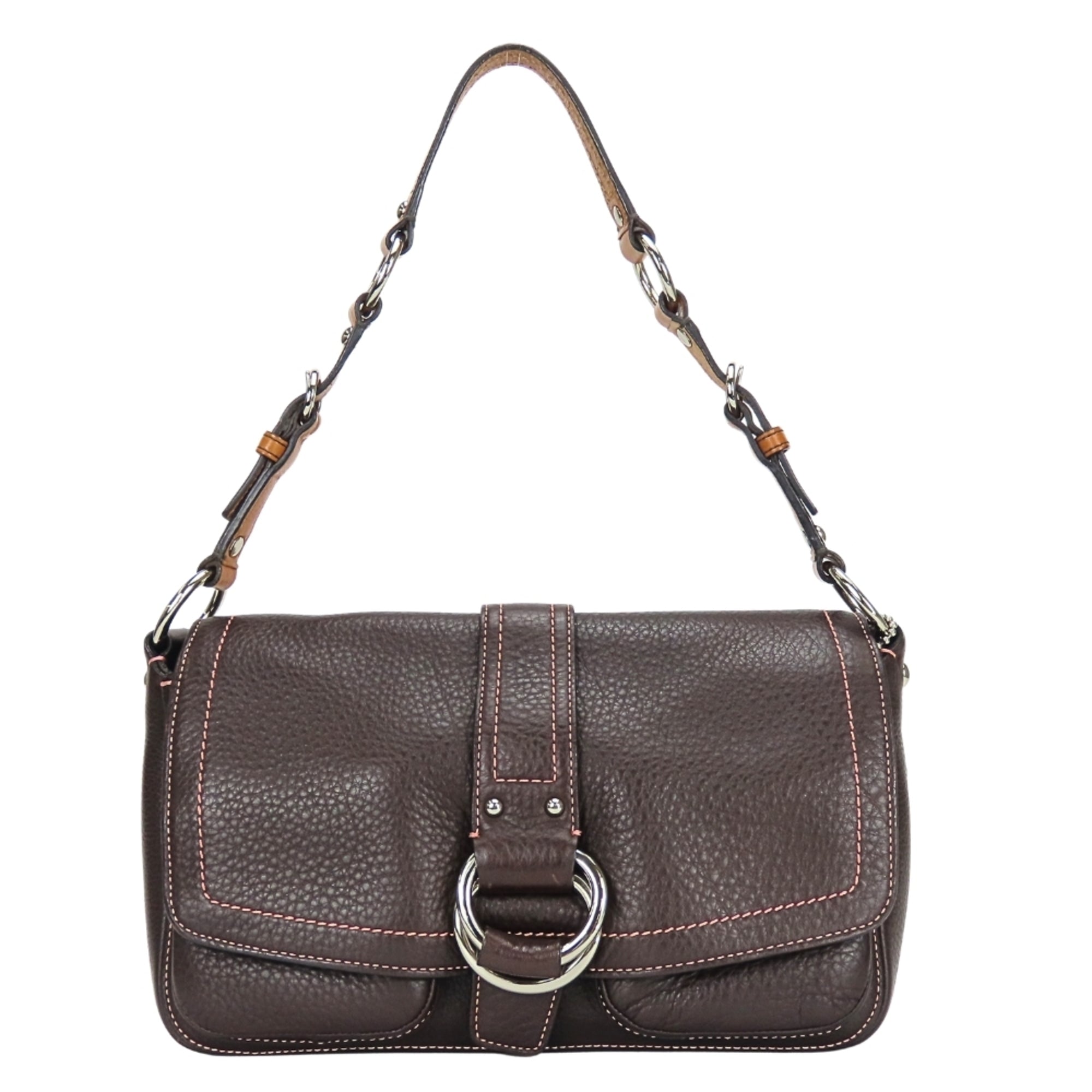 Coach Dark Brown Leather Shoulder Bag (Pre-Owned)