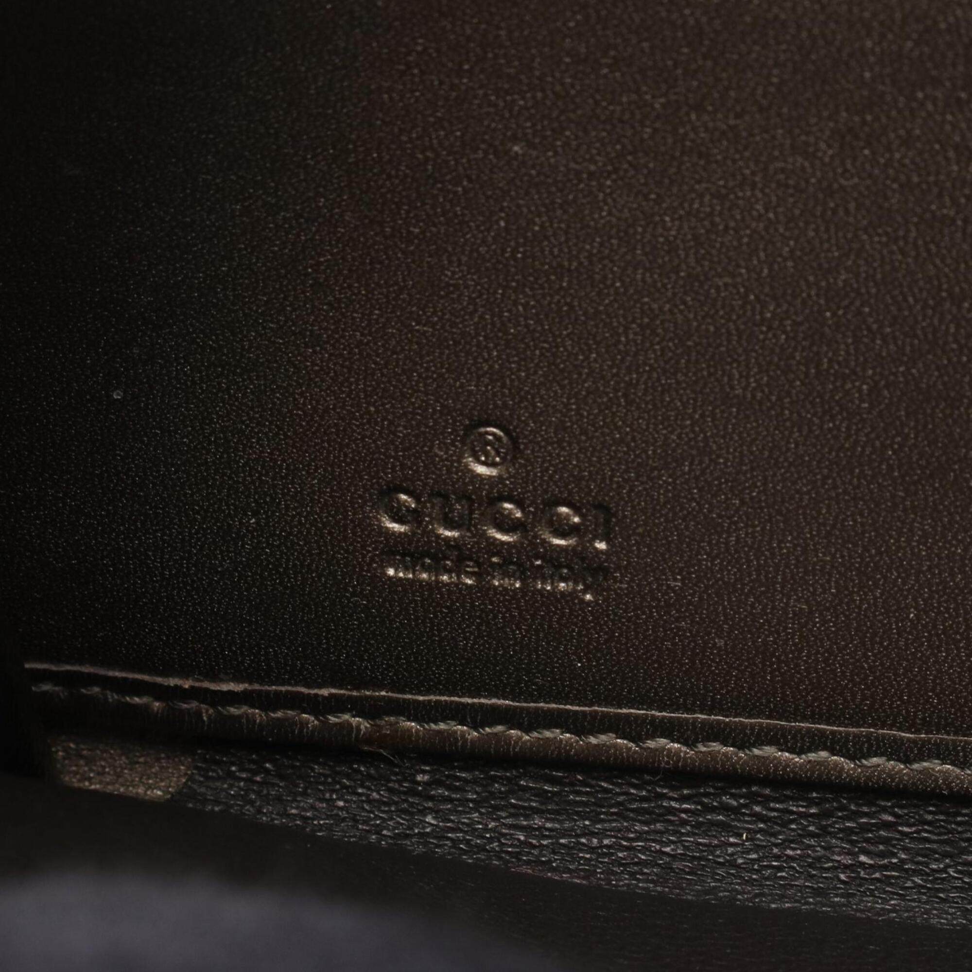 Gucci Khaki Patent Leather Long Wallet (Bi-Fold) (Pre-Owned)