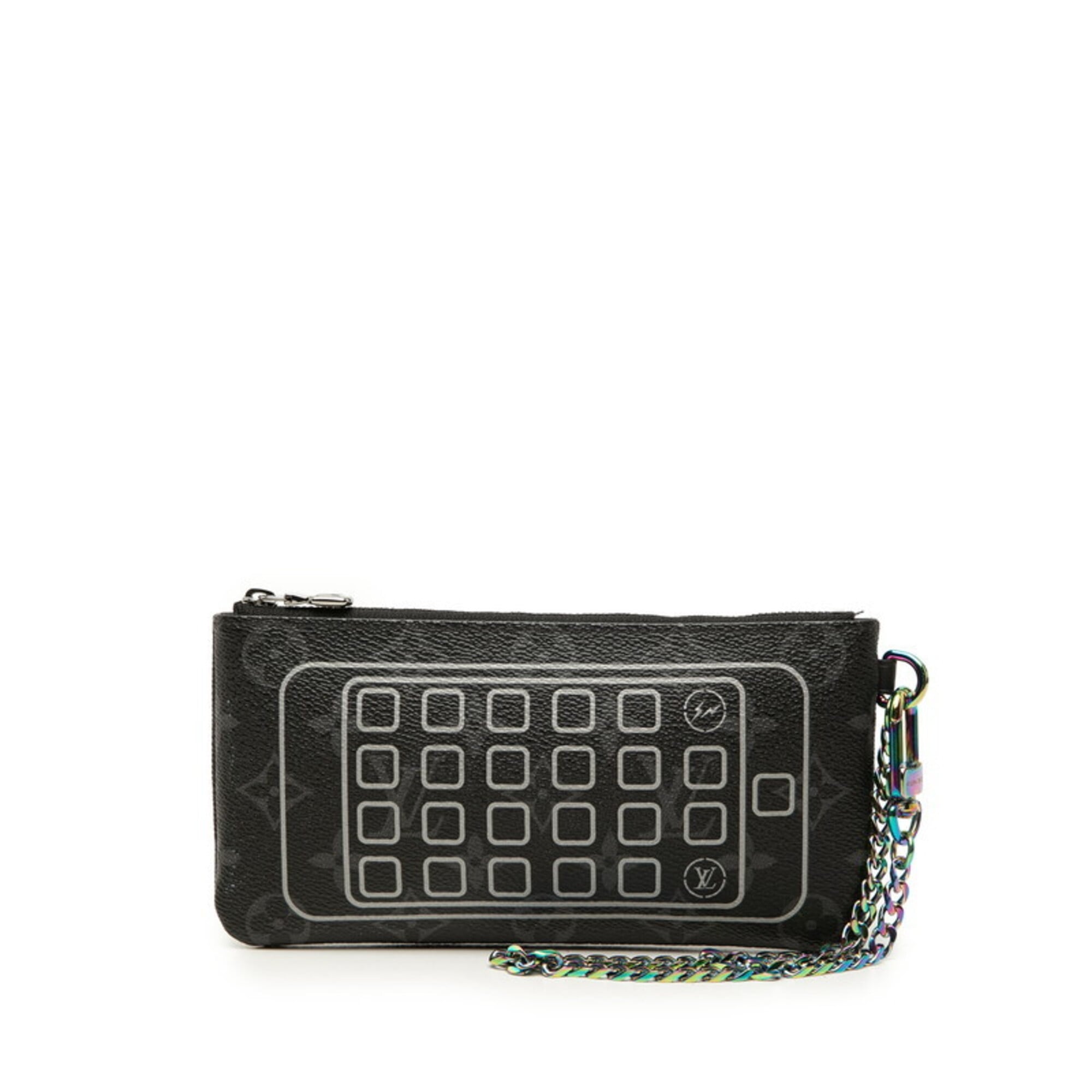 Louis Vuitton Black Pvc Leather Handbag Pouch (Pre-Owned)