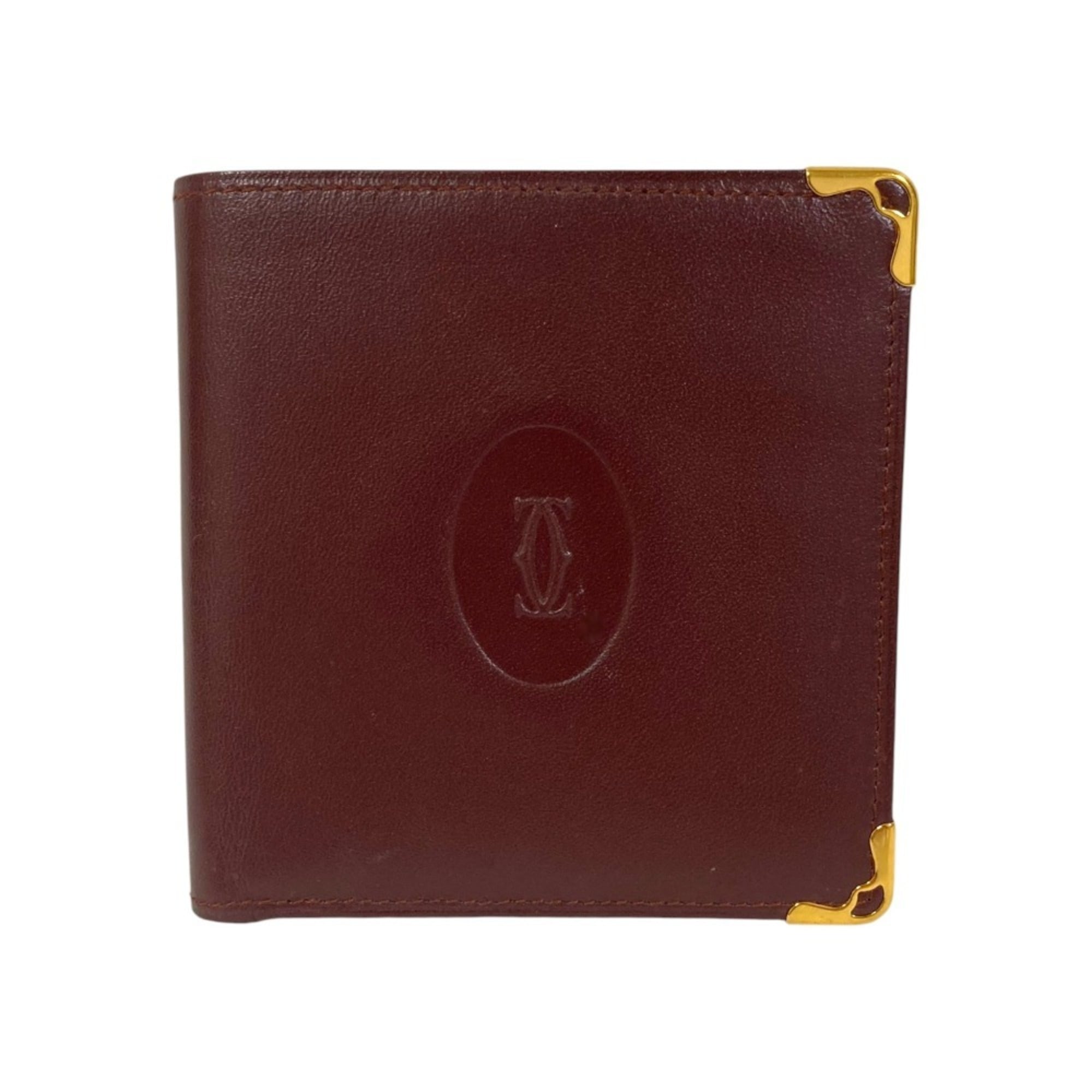 Cartier Must Bordeaux Leather Wallet (Bi-Fold) (Pre-Owned)