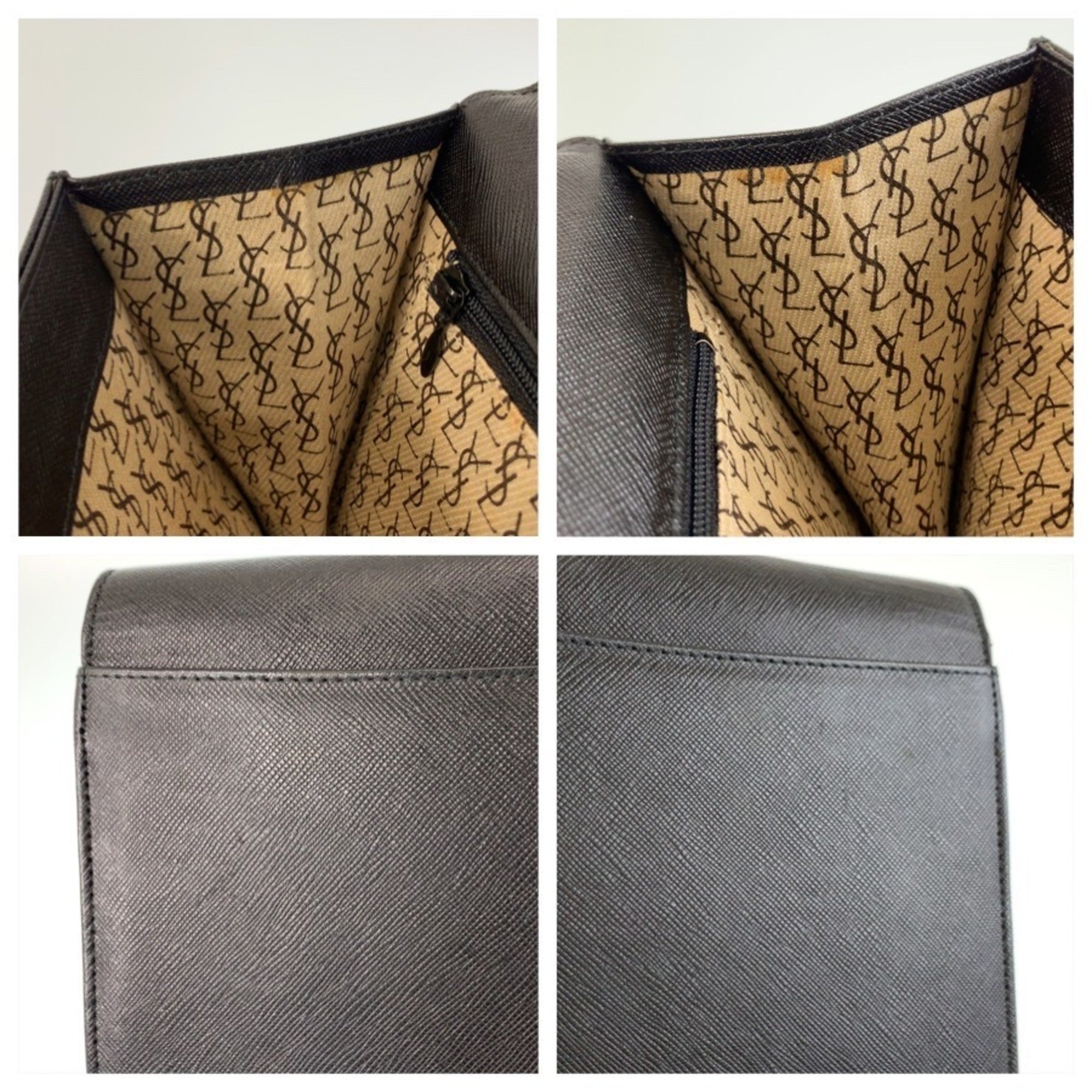 Yves Saint Laurent Black Leather Clutch Bag (Pre-Owned)