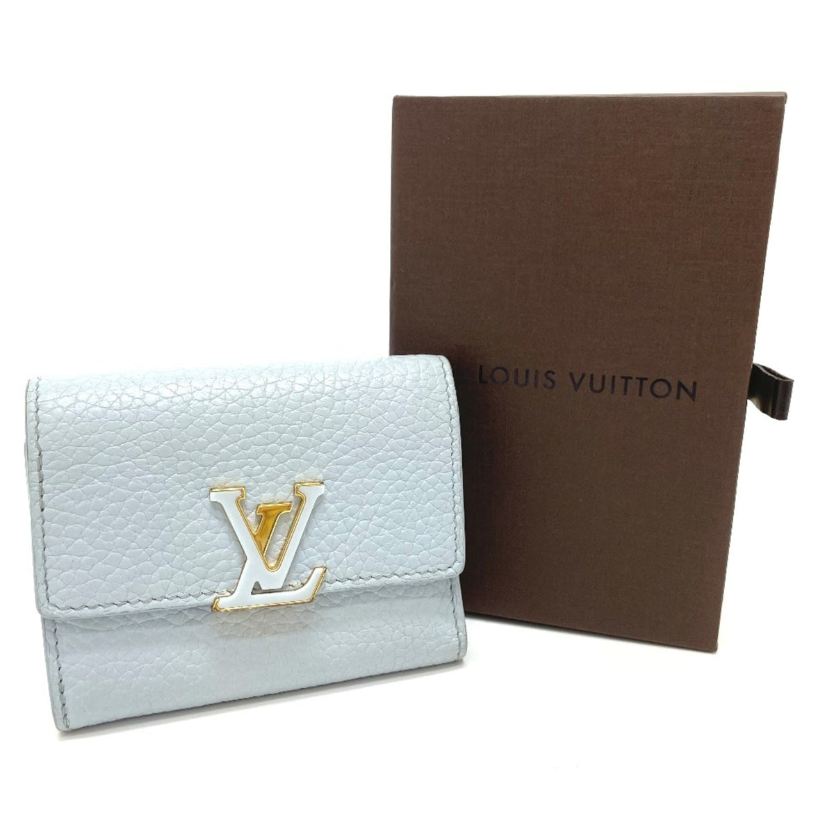 Louis Vuitton Blue Leather Wallet (Tri-Fold) (Pre-Owned)