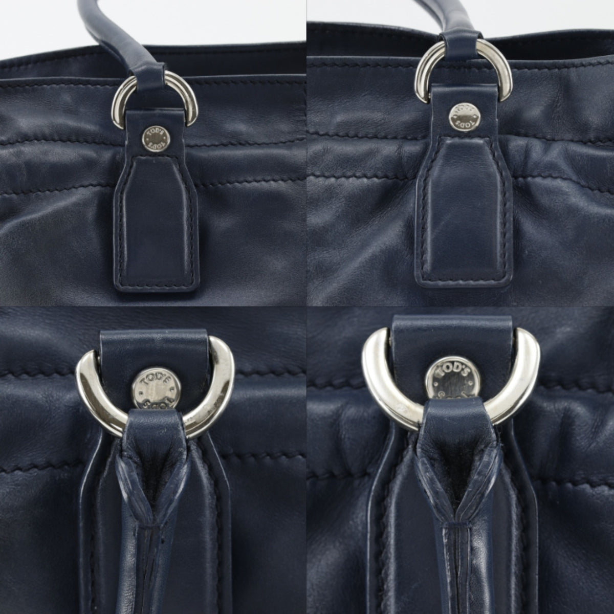 Tod's Navy Leather Tote Bag (Pre-Owned)