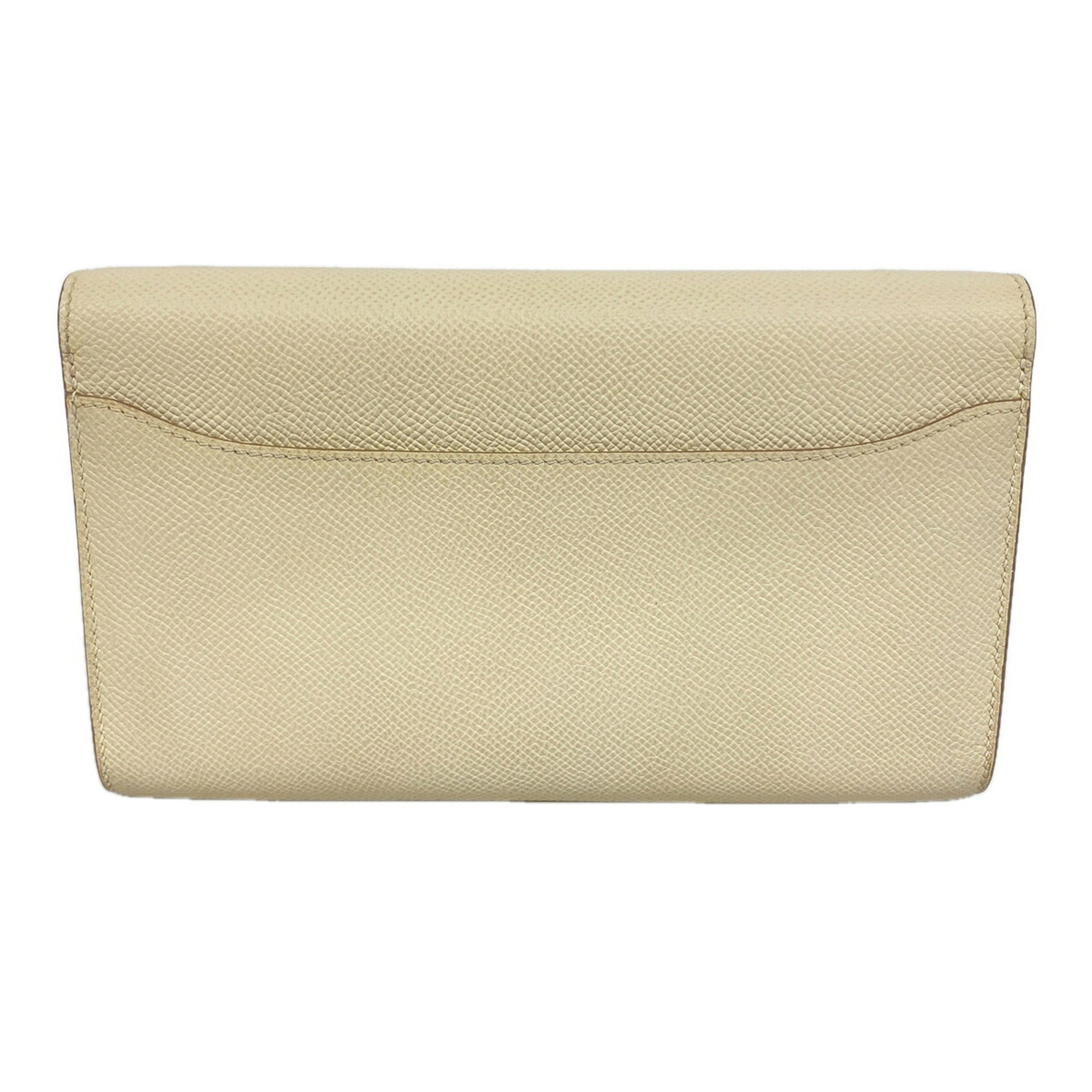 Hermes White Leather Chain/Shoulder Wallet (Pre-Owned)