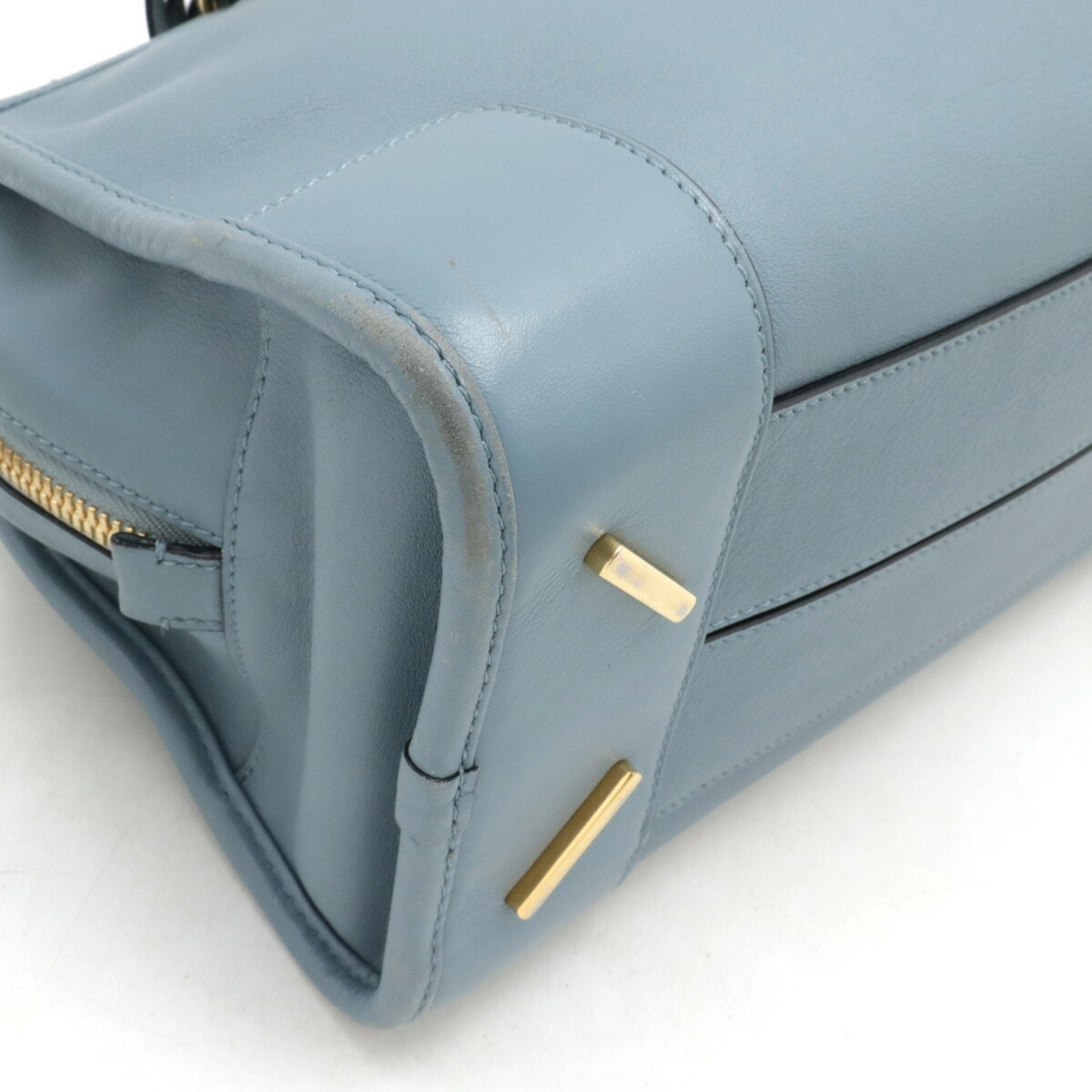 Loewe Amazona Baby Blue Light Blue Leather Boston Bag Handbag Shoulder Bag (Pre-Owned)