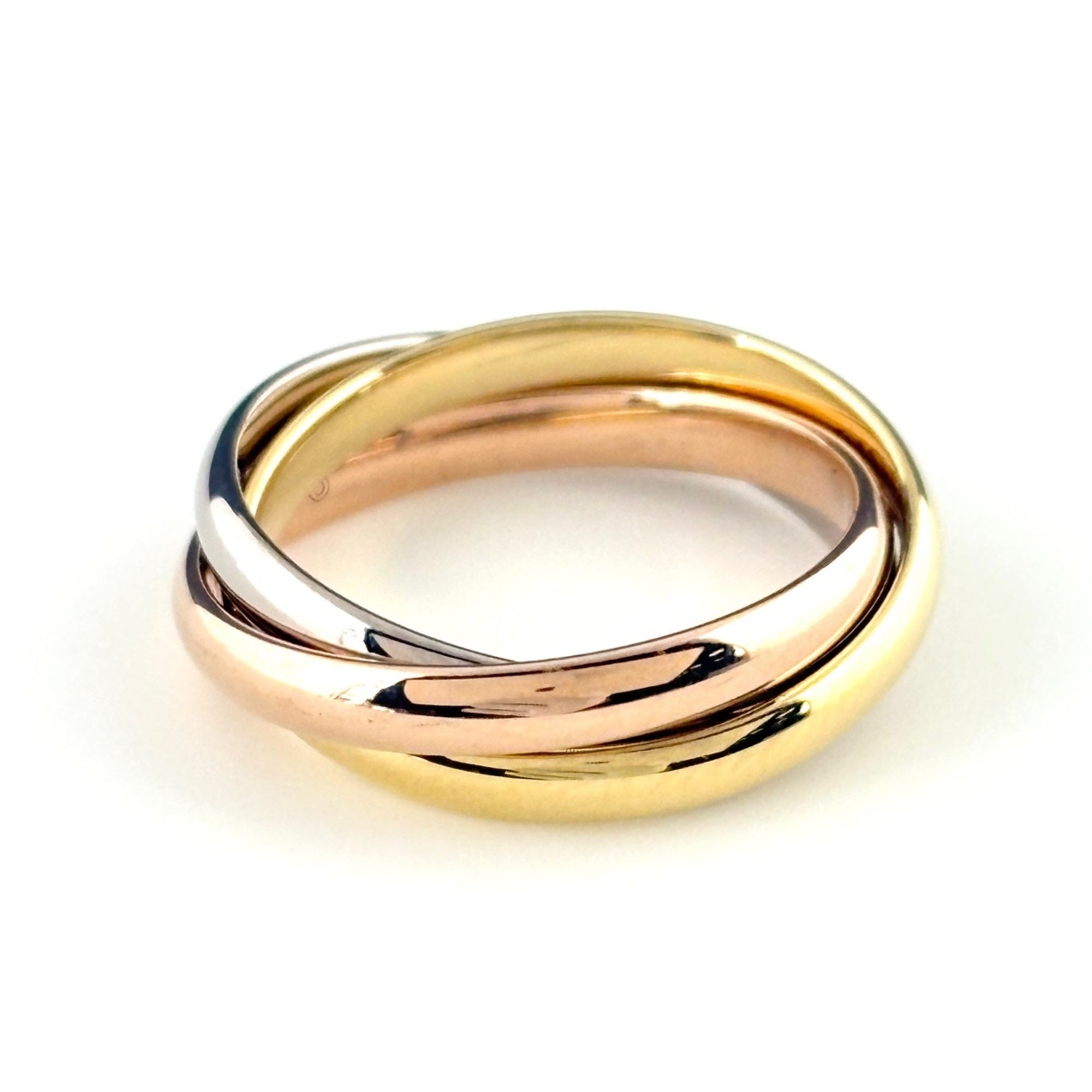 Cartier Pink Gold White Gold Yellow Gold Band Ring (Pre-Owned)
