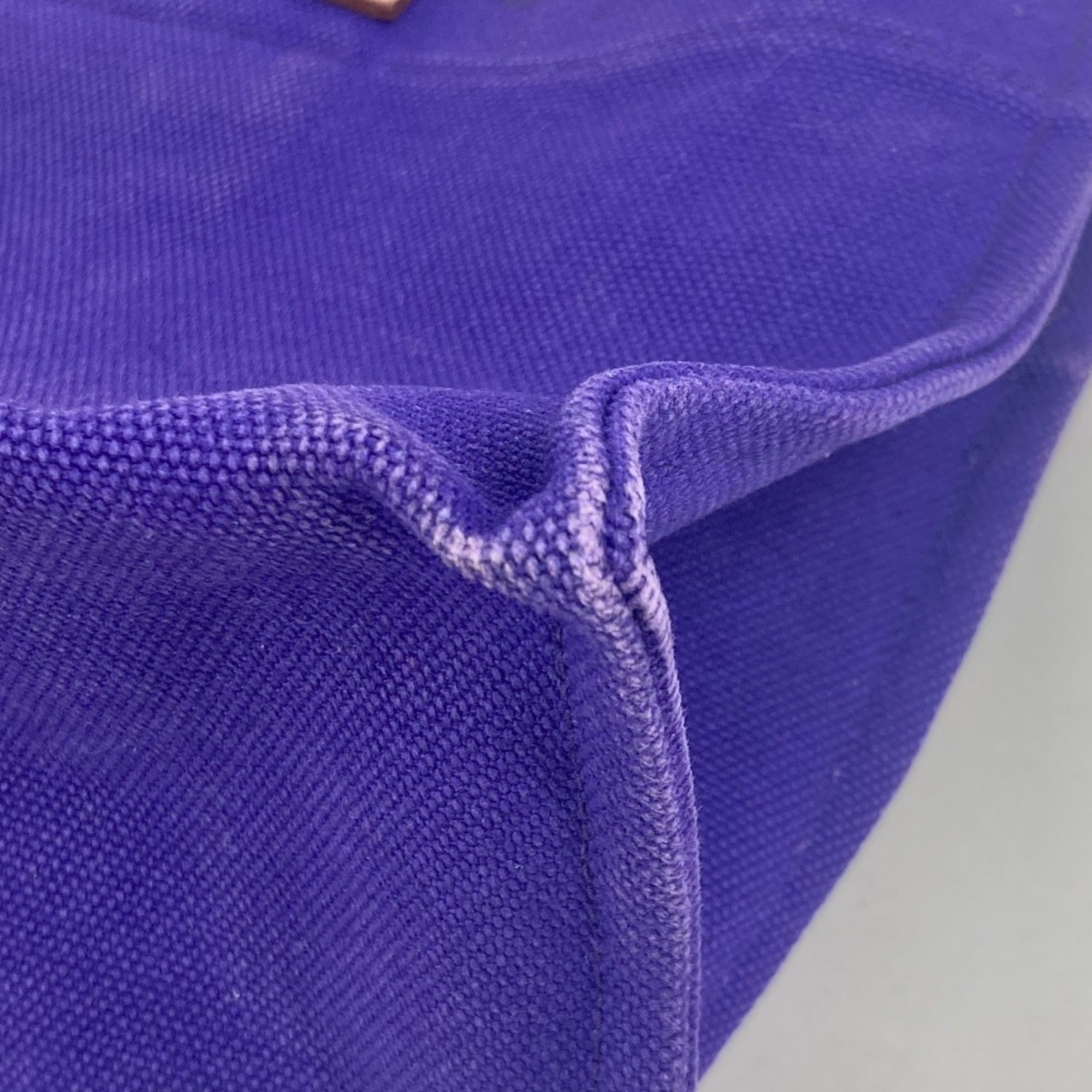 Hermes Purple Canvas Shoulder Bag Tote Bag (Pre-Owned)
