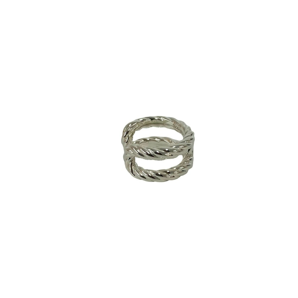 Hermes Silver Silver 925 Band Ring (Pre-Owned)