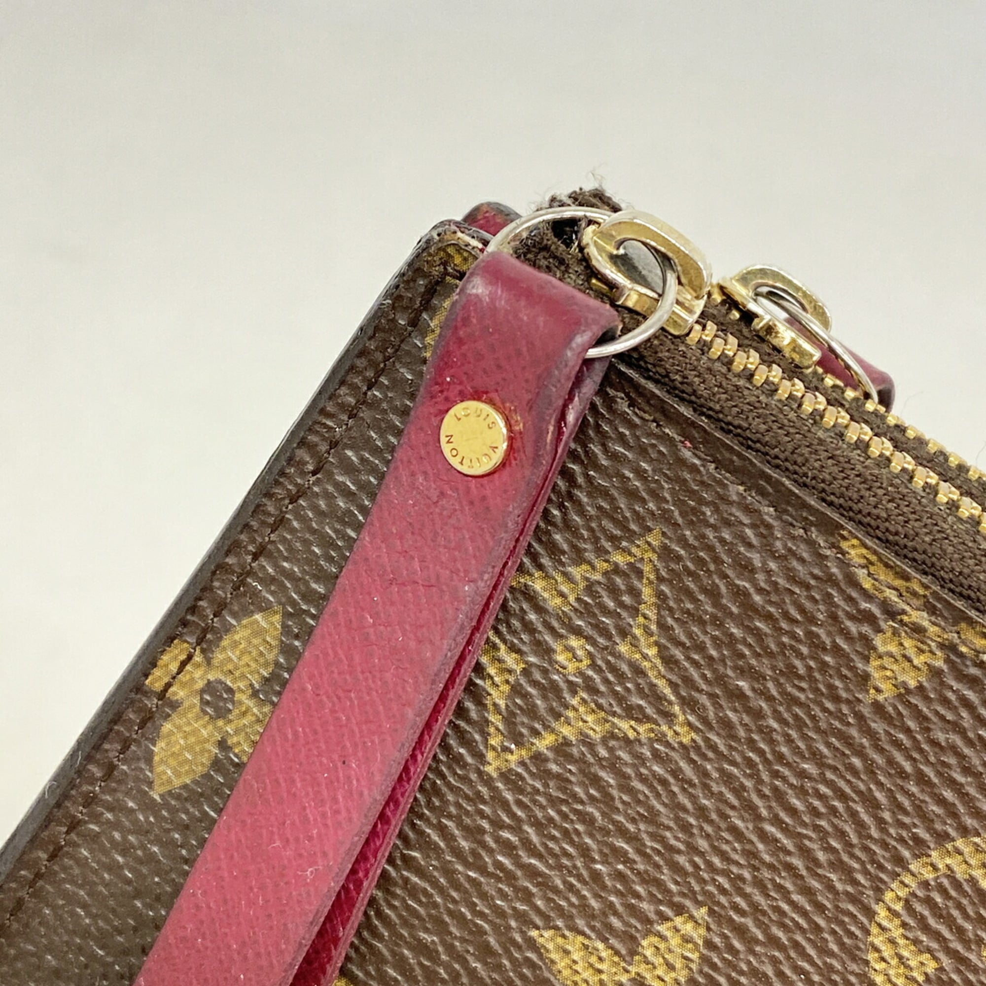 Louis Vuitton Brown Fuchsia Long Wallet (Bi-Fold) (Pre-Owned)
