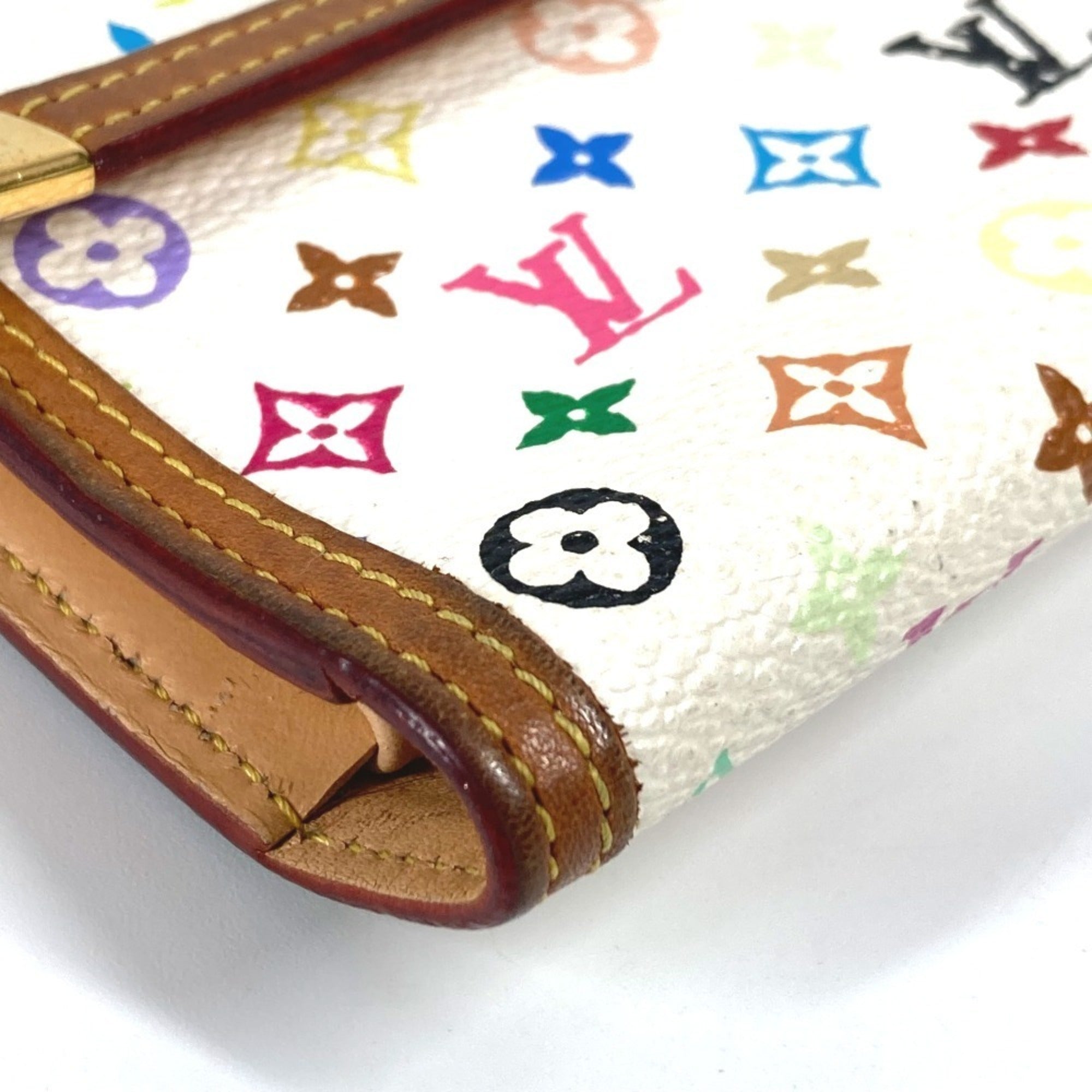 Louis Vuitton Blanc White Monogram Multicolore Wallet (Tri-Fold) (Pre-Owned)