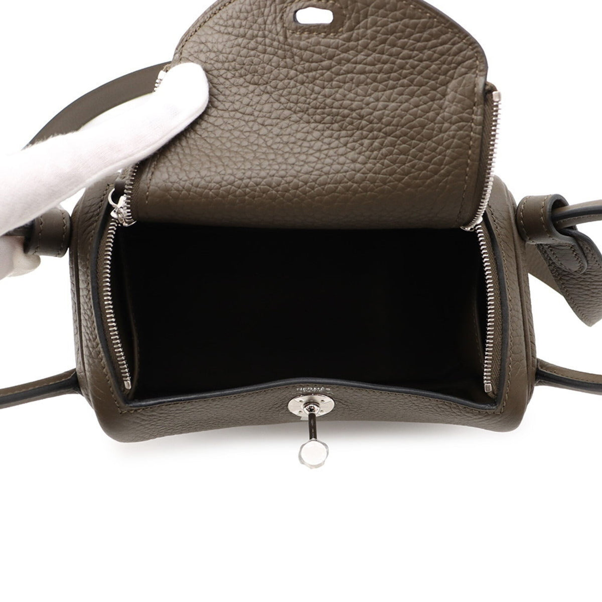 Hermes Brown Taurillon Clemence Leather Handbag