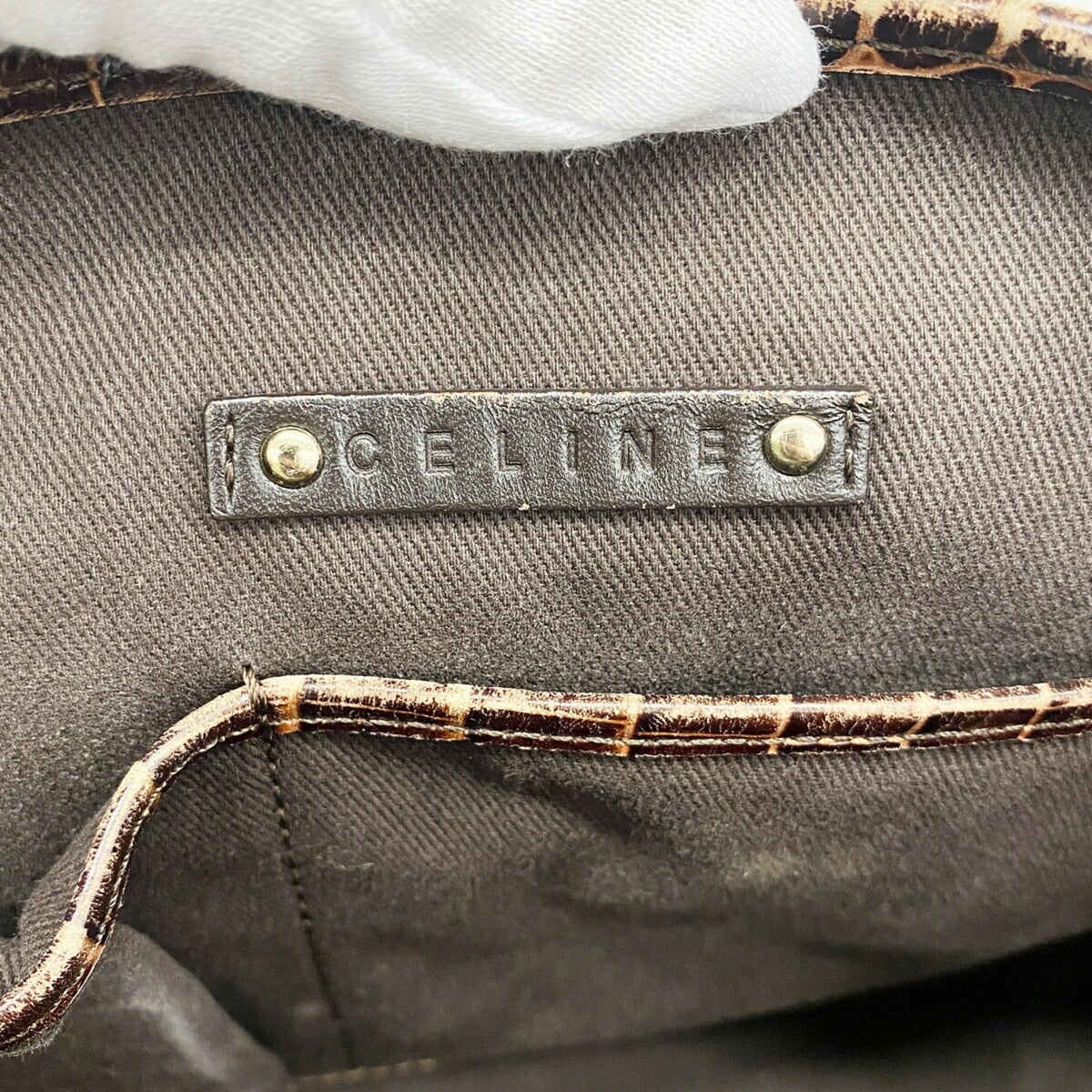 Celine Brown Nylon Canvas Tote Bag (Pre-Owned)