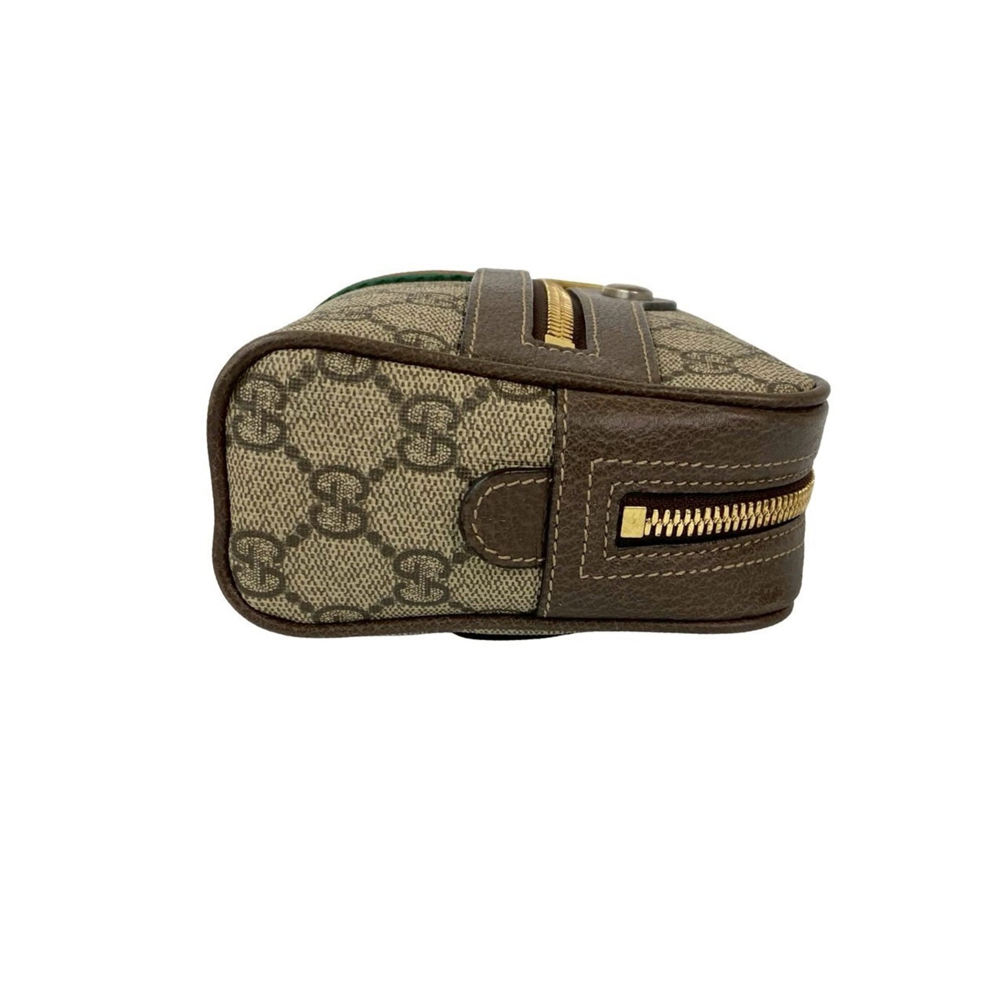 Gucci Brown Green Red Color Leather Pvc Shoulder Bag Sling Bag (Pre-Owned)