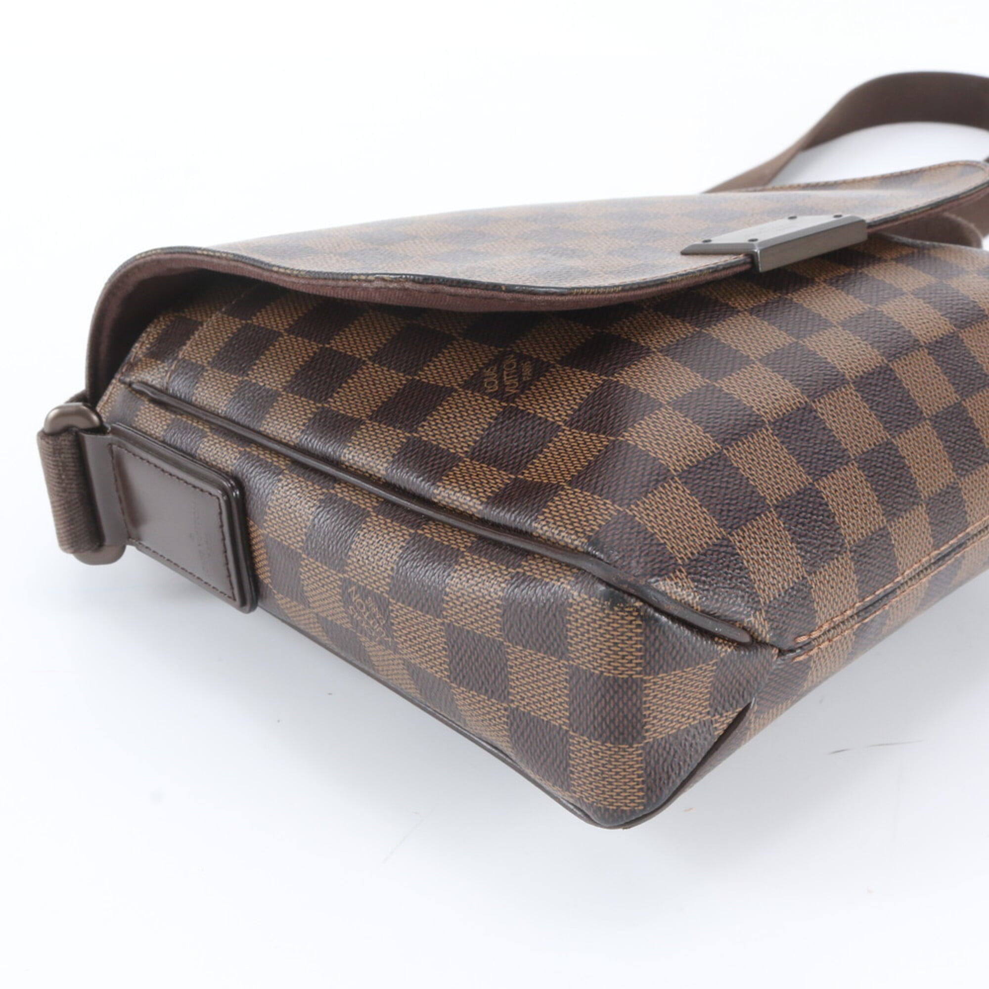 Louis Vuitton Ebene Leather Coated Canvas Messenger Bag Shoulder Bag (Pre-Owned)