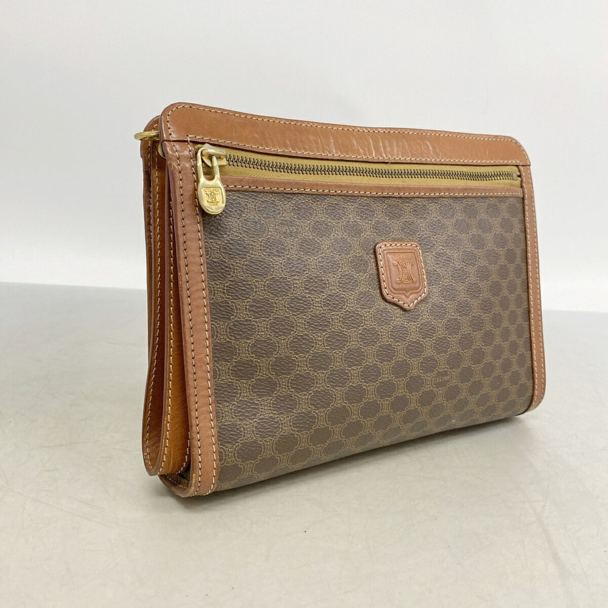 Celine Brown Pvc Clutch Bag (Pre-Owned)