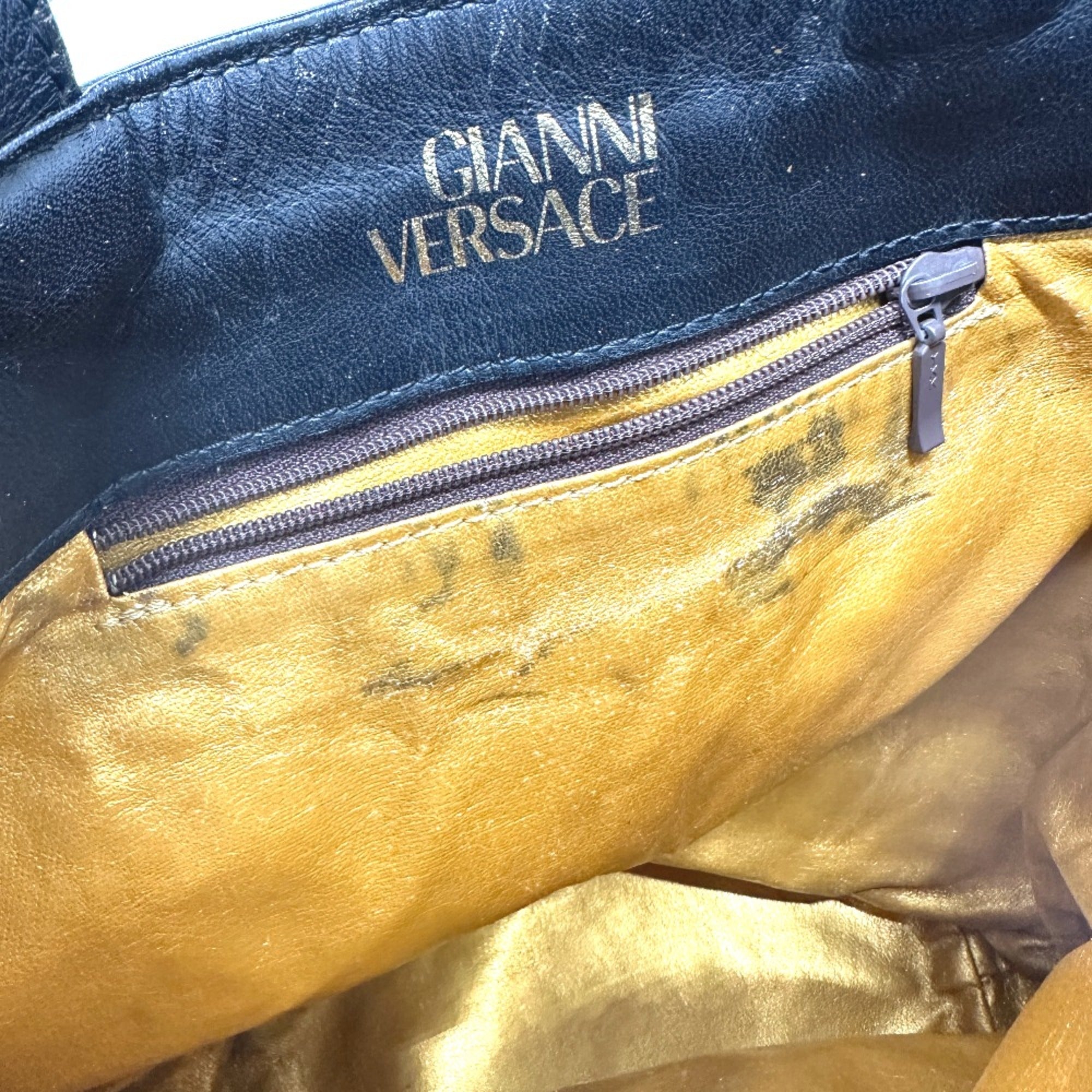 Versace Yellow Leather Shoulder Bag (Pre-Owned)