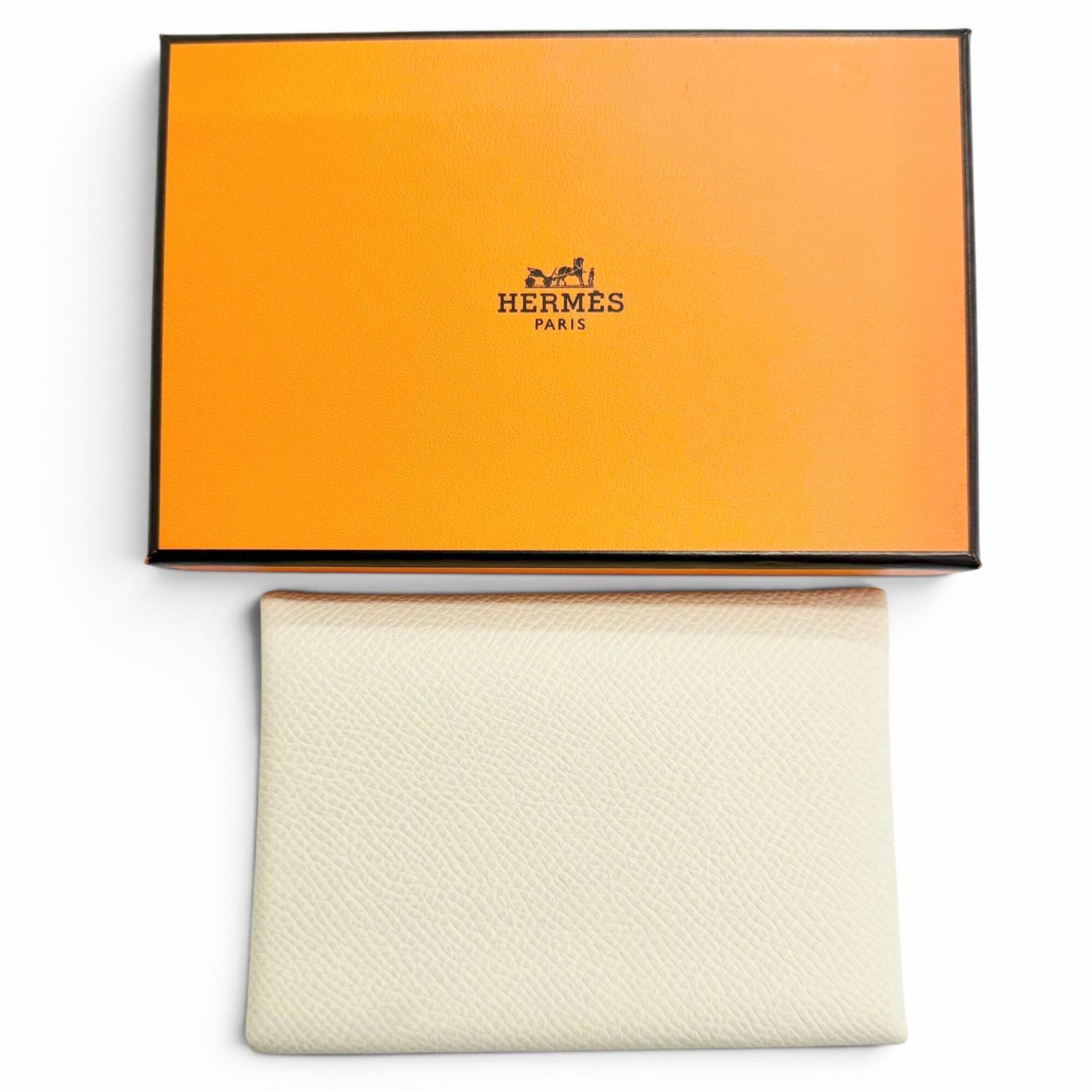 Hermes Silver Epsom Leather Coin Purse/Coin Case (Pre-Owned)