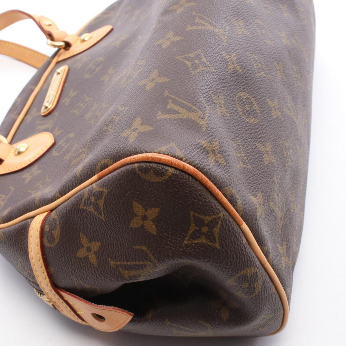 Louis Vuitton Brown Coated Canvas Leather Handbag Shoulder Bag (Pre-Owned)