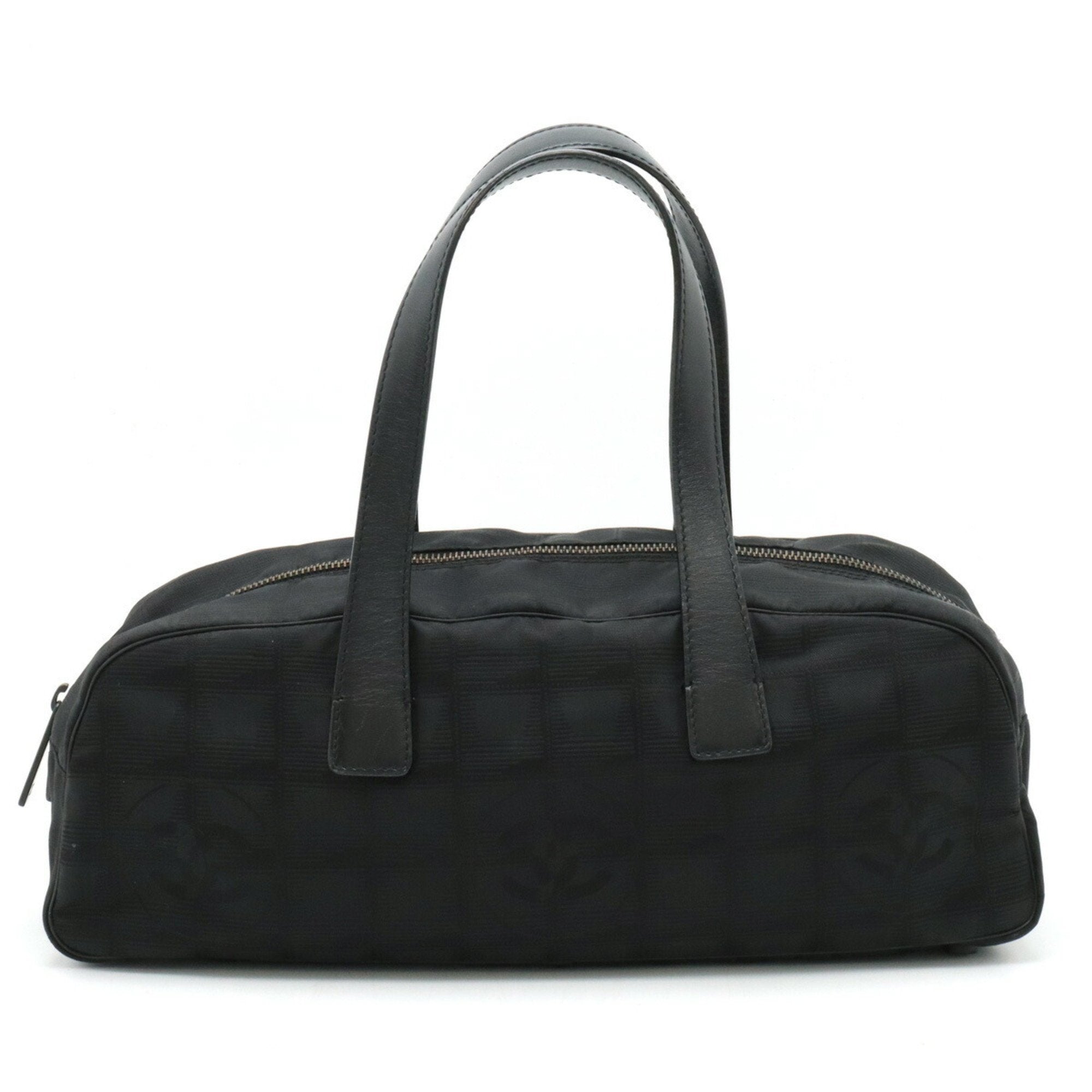 Chanel New Travel Line Black New Travel Line Boston Bag Handbag (Pre-Owned)