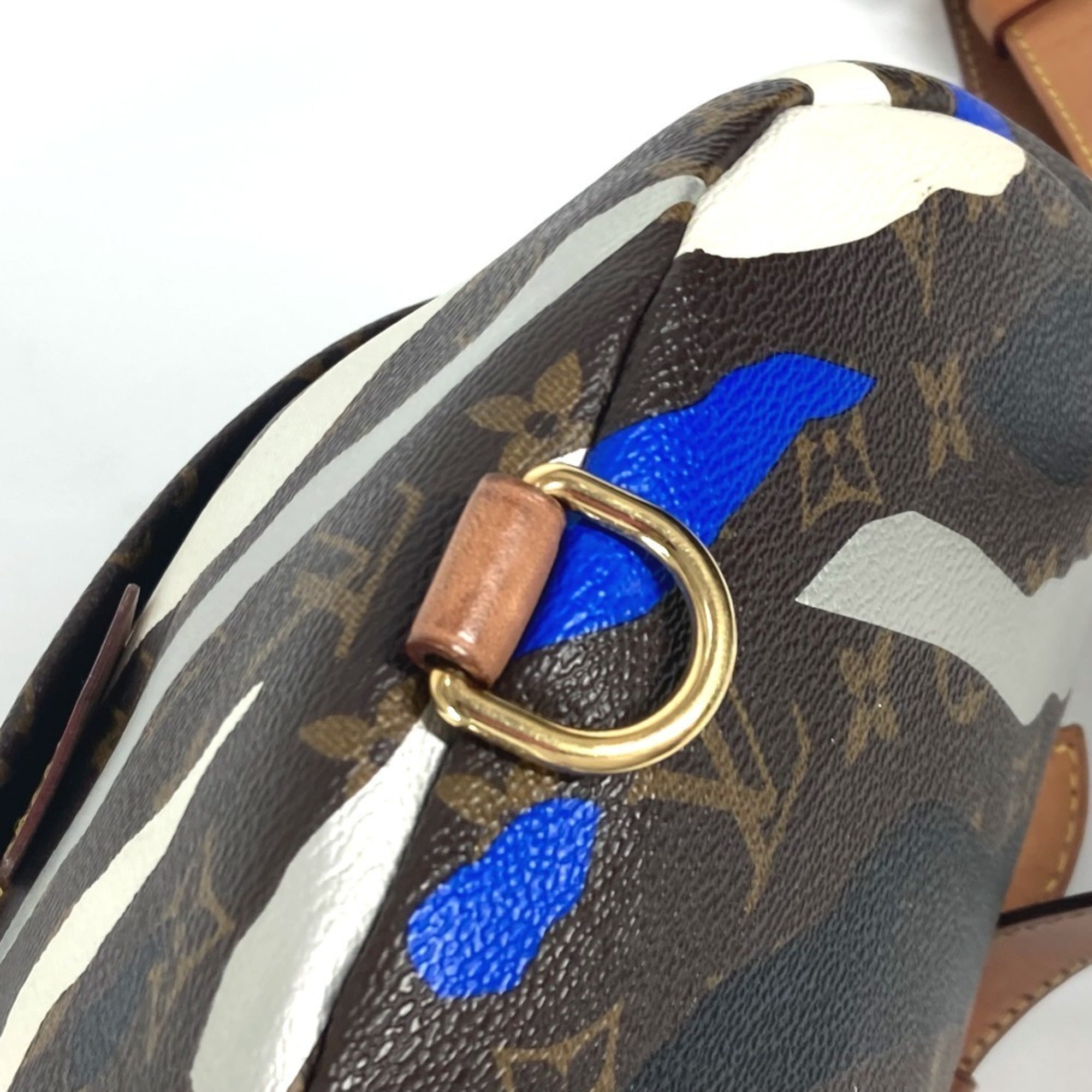 Louis Vuitton Blue Brown White Monogram Sling Bag (Pre-Owned)