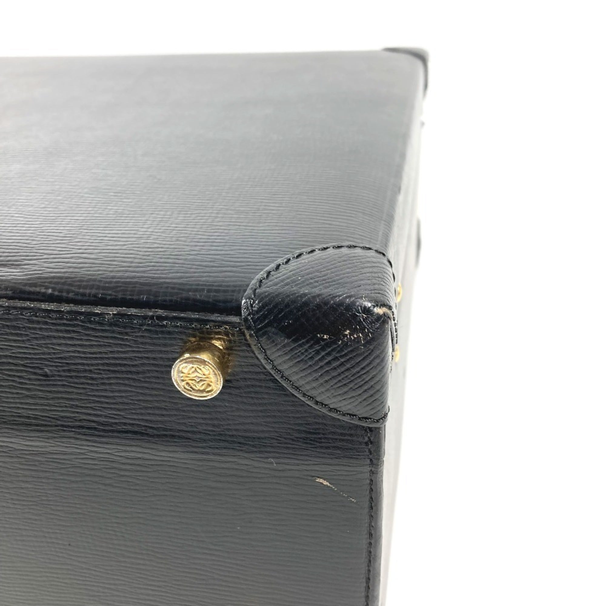 Loewe Black Leather Attaché Case Handbag Tote Bag (Pre-Owned)