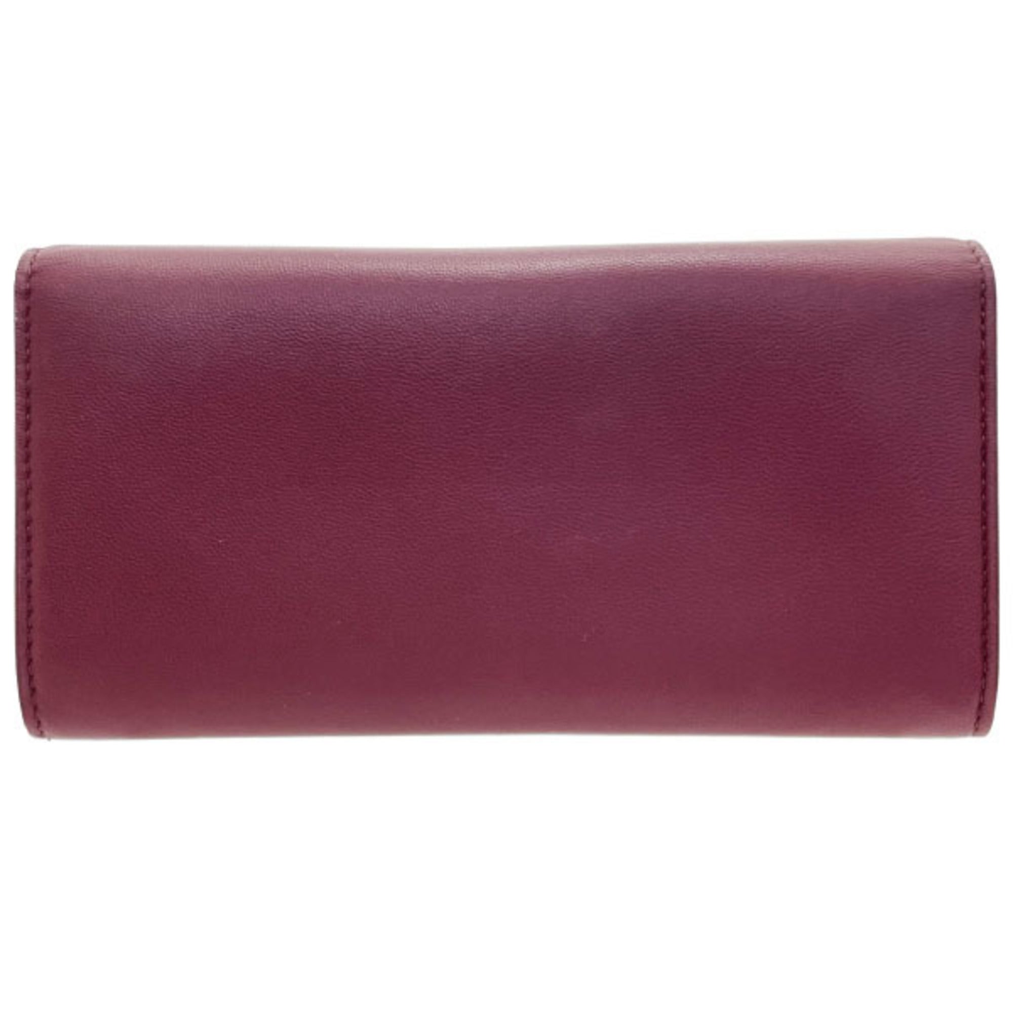 Bottega Veneta Bordeaux Red Color Leather Long Wallet (Bi-Fold) (Pre-Owned)