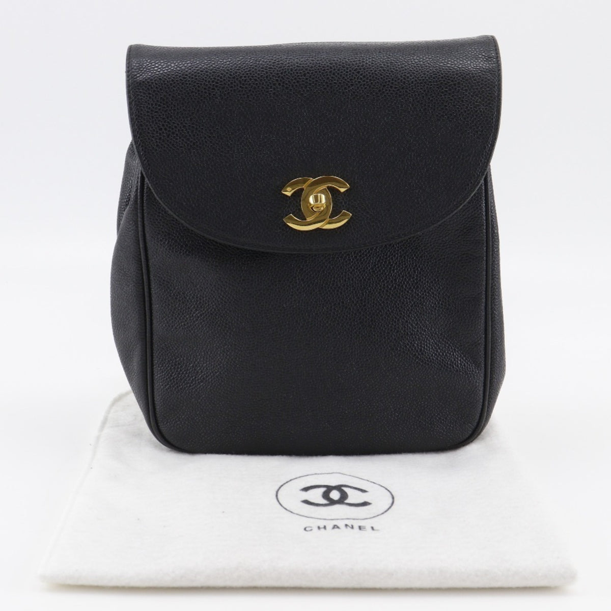 Chanel Black Grained Calfskin Backpack (Pre-Owned)
