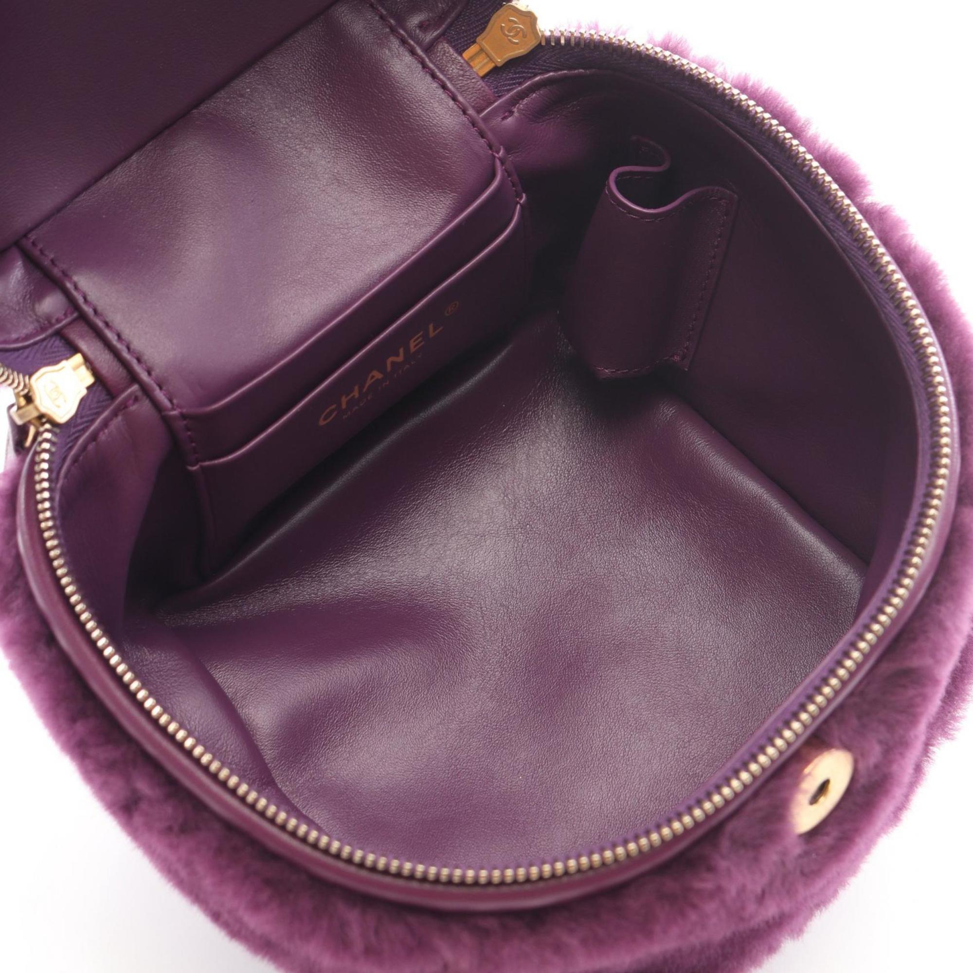 Chanel Purple Leather Handbag Shoulder Bag (Pre-Owned)