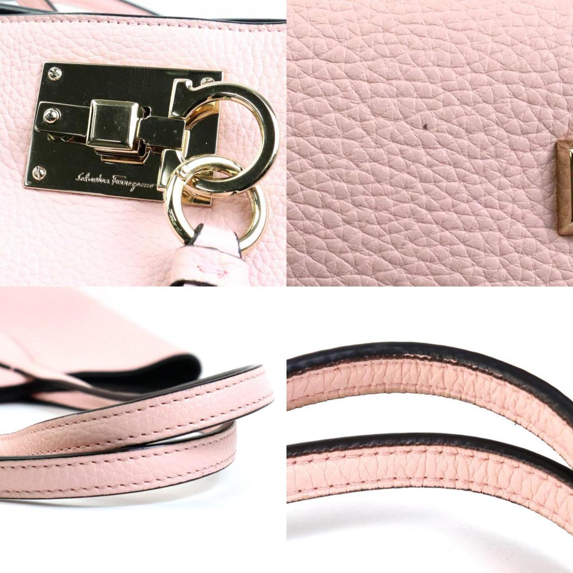 Salvatore Ferragamo Pink Leather Shoulder Bag (Pre-Owned)