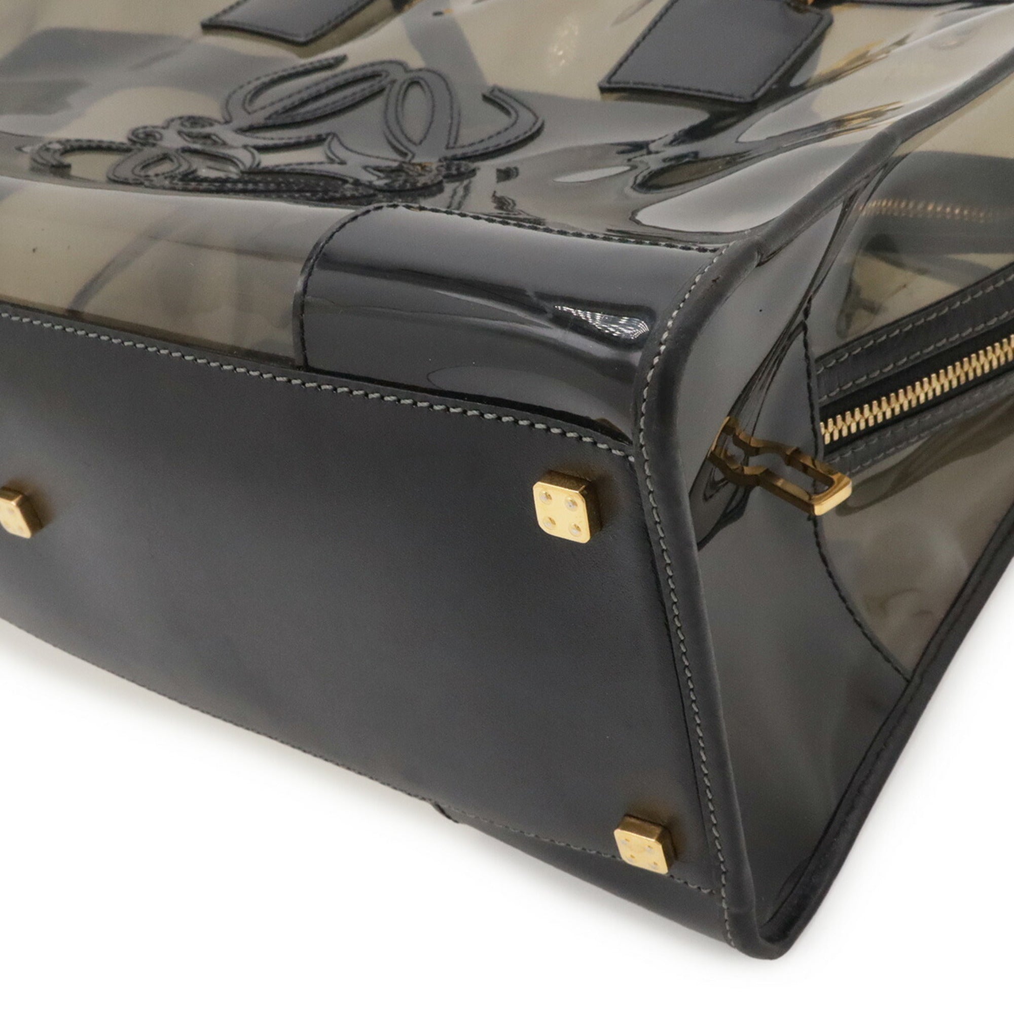 Loewe Black Clear Black Vinyl Handbag Pouch Tote Bag (Pre-Owned)