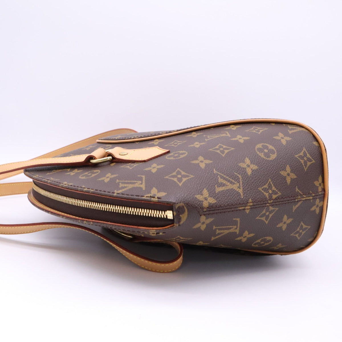 Louis Vuitton Beige Brown Coated Canvas Leather Handbag (Pre-Owned)