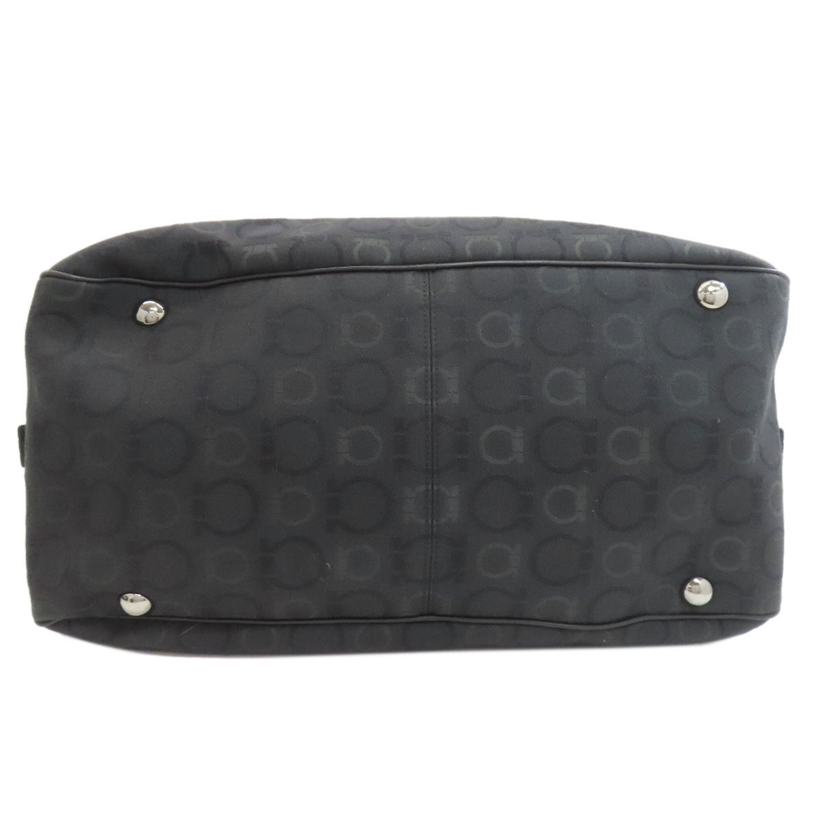 Salvatore Ferragamo Black Canvas Boston Bag (Pre-Owned)