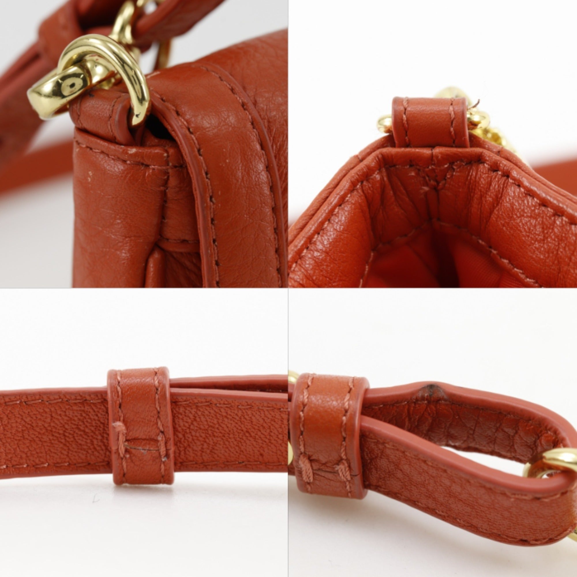 Tory Burch Orange Leather Shoulder Bag (Pre-Owned)