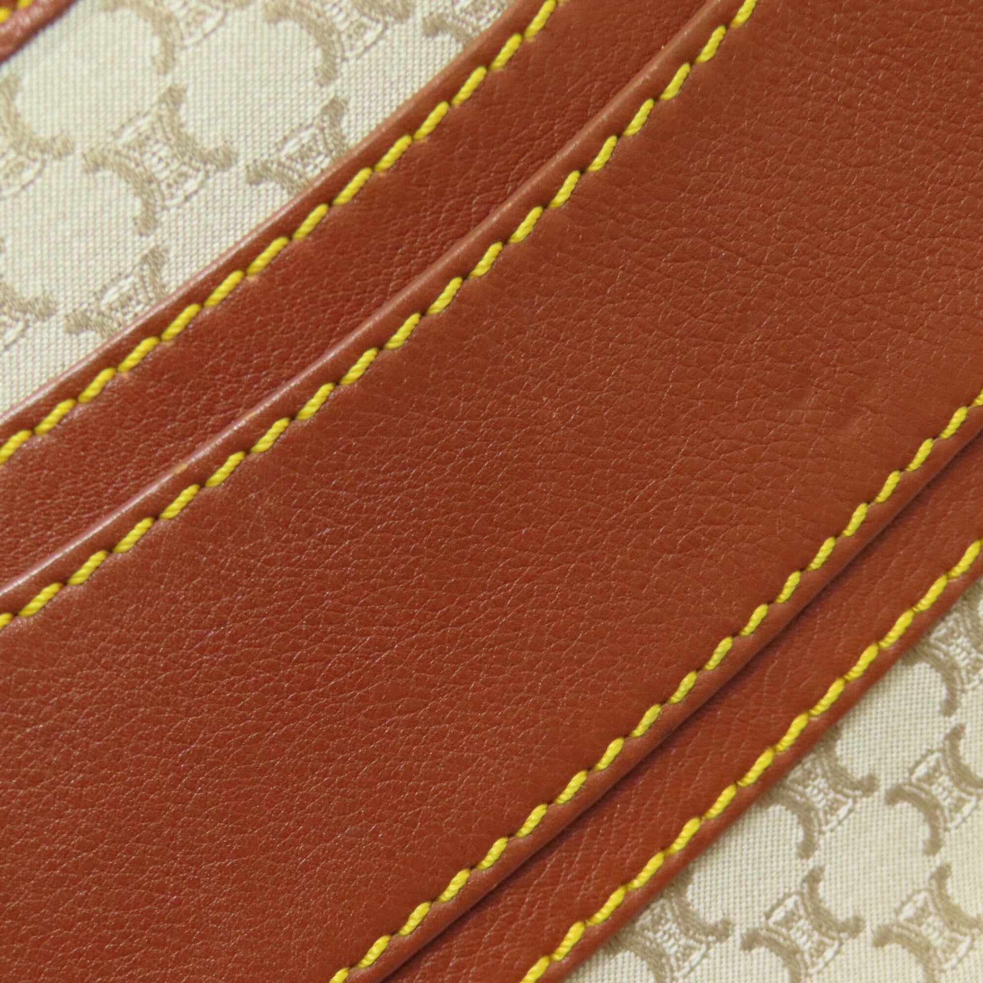 Celine Beige Brown Canvas Handbag (Pre-Owned)