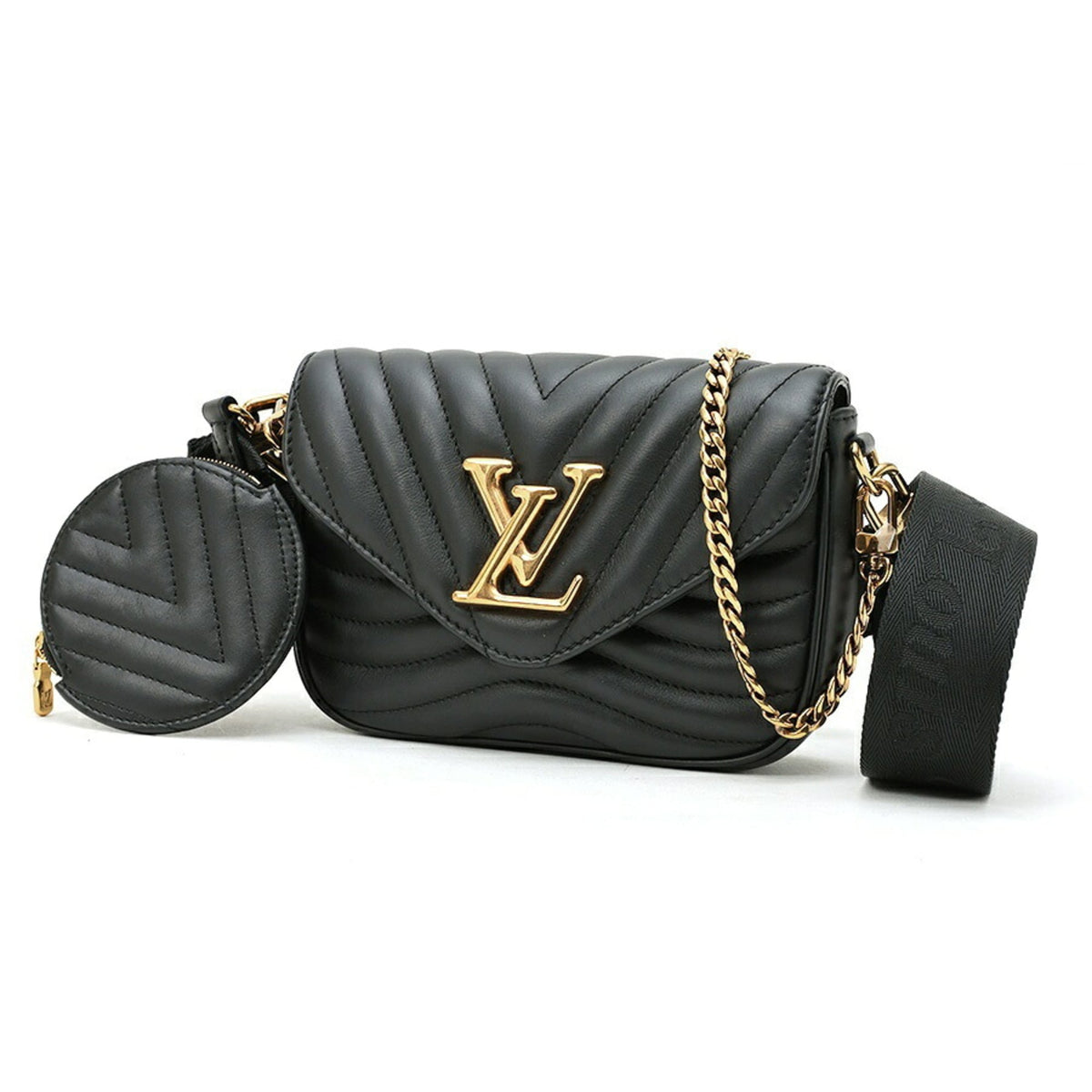 Louis Vuitton Black Leather Pochette Pouch Shoulder Bag (Pre-Owned)