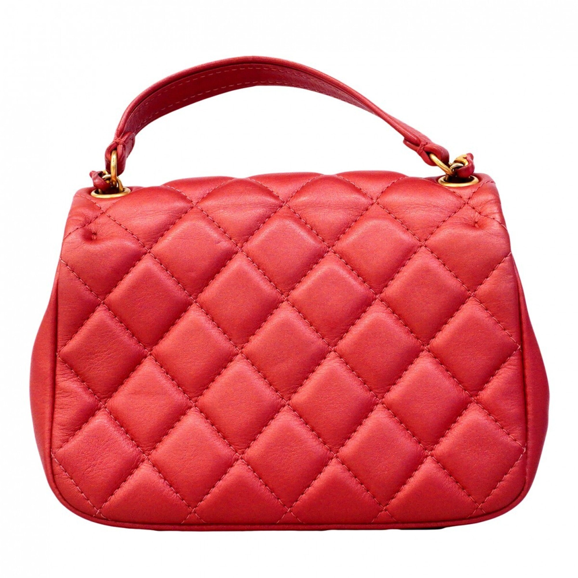 Chanel Red Color Leather Handbag (Pre-Owned)