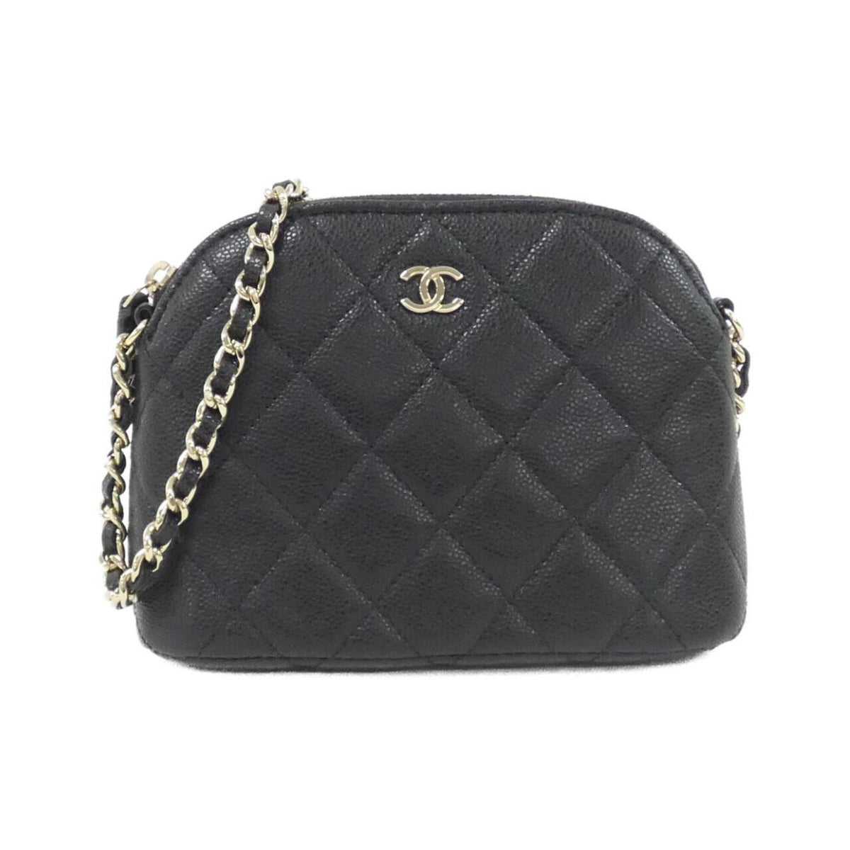 Chanel Black Grained Calfskin Handbag Shoulder Bag (Pre-Owned)