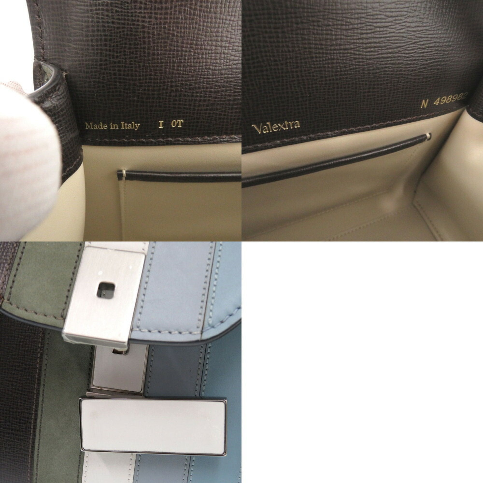 Valextra Blue Leather Handbag (Pre-Owned)