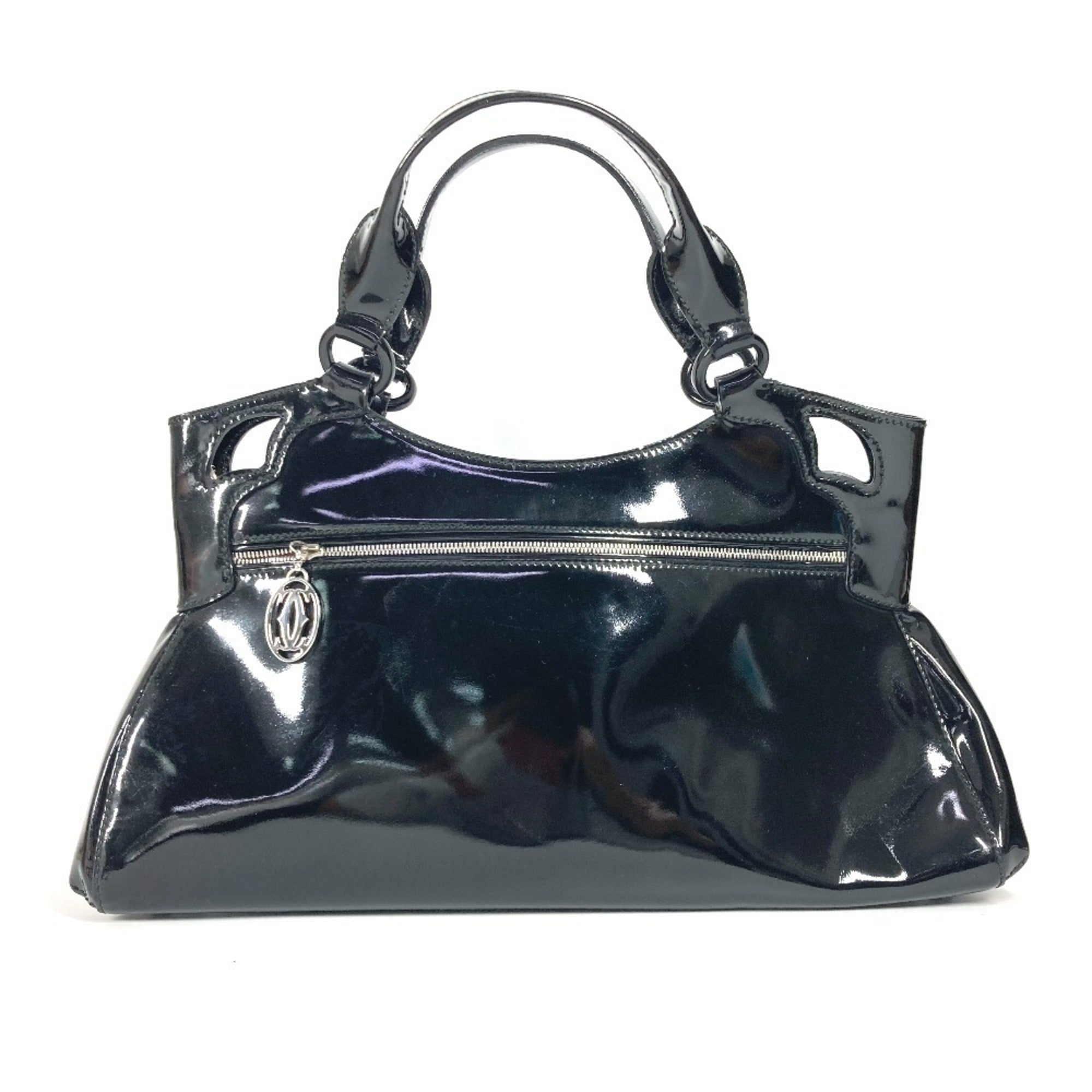Cartier Black Leather Handbag Tote Bag (Pre-Owned)