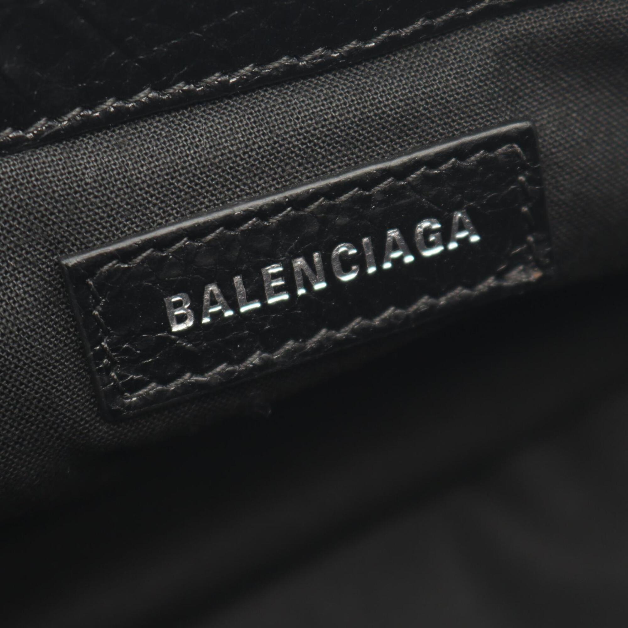 Balenciaga Black Leather Handbag Shoulder Bag (Pre-Owned)