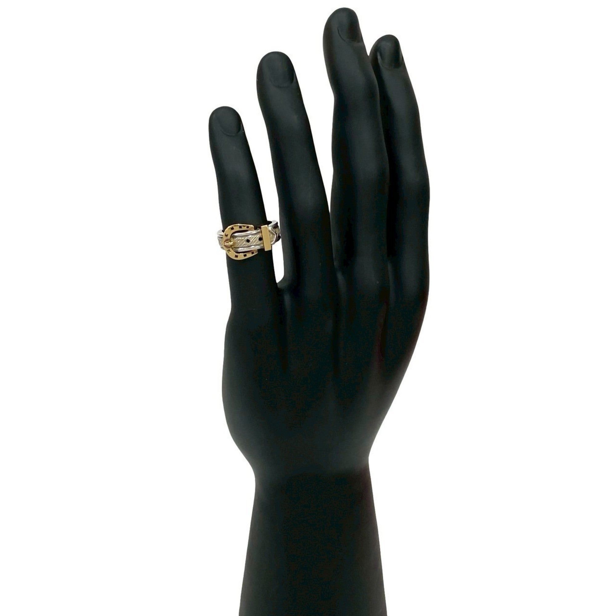 Hermes Gold Silver Gold (18K) Silver 925 Band Ring (Pre-Owned)