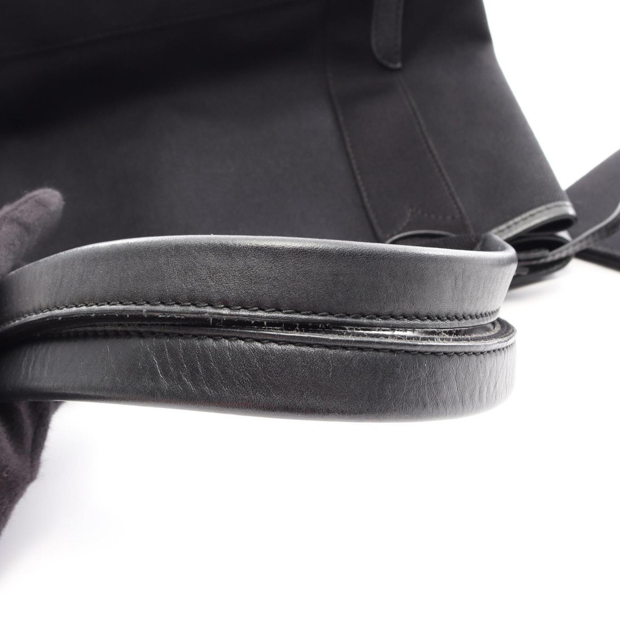 Balenciaga Black Canvas Leather Handbag Pouch Tote Bag (Pre-Owned)