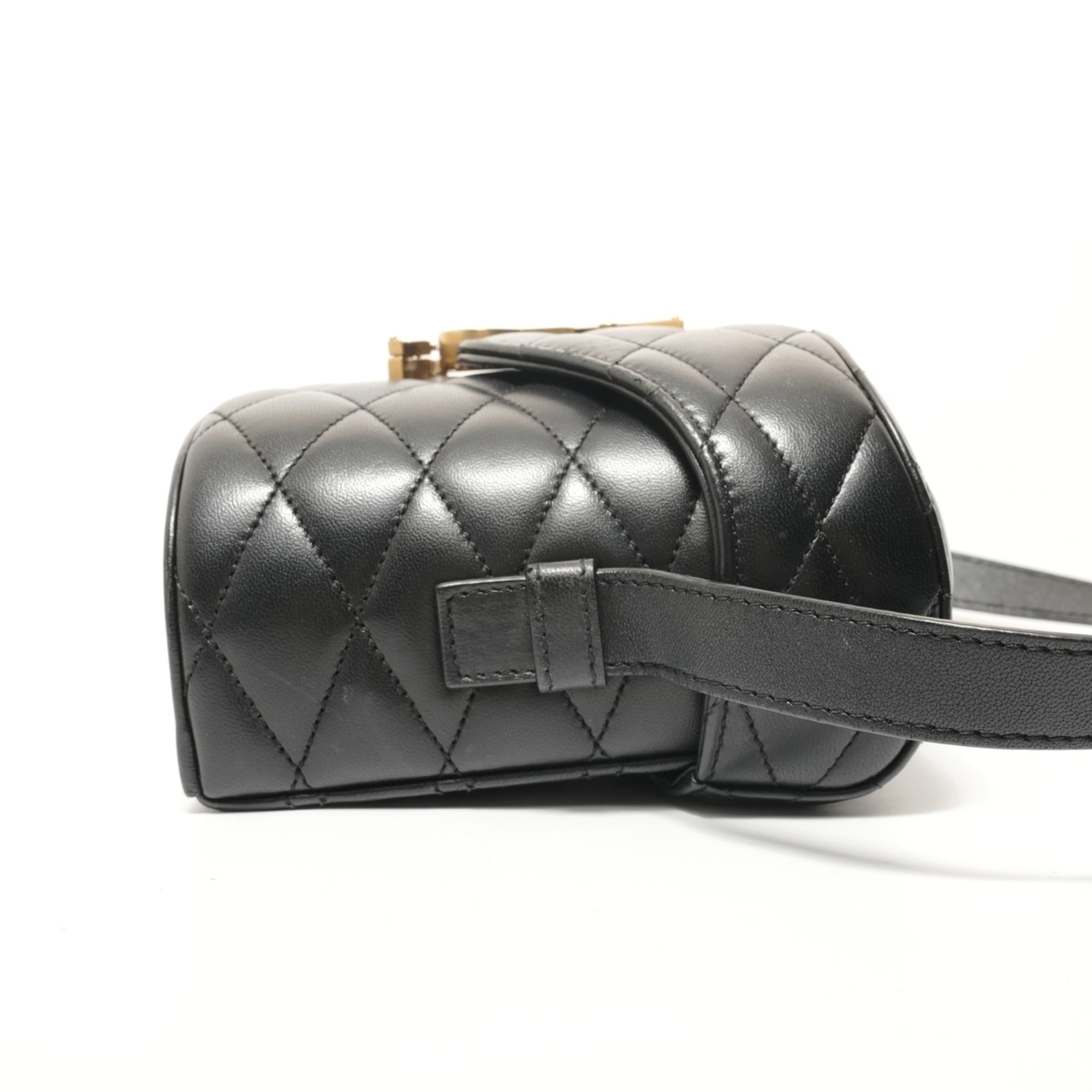 Yves Saint Laurent Cassandre Black Quilting Shoulder Bag (Pre-Owned)